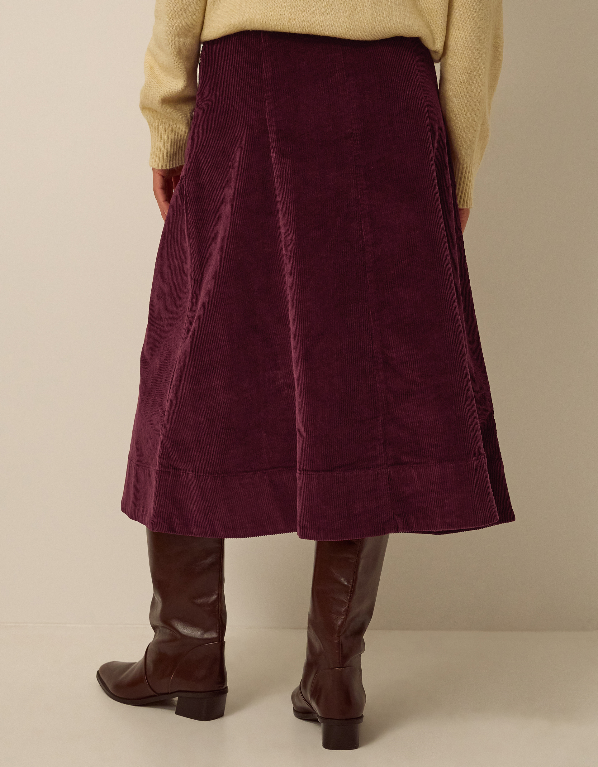 Monsoon Yasmin Corduroy Midi Skirt, view 3