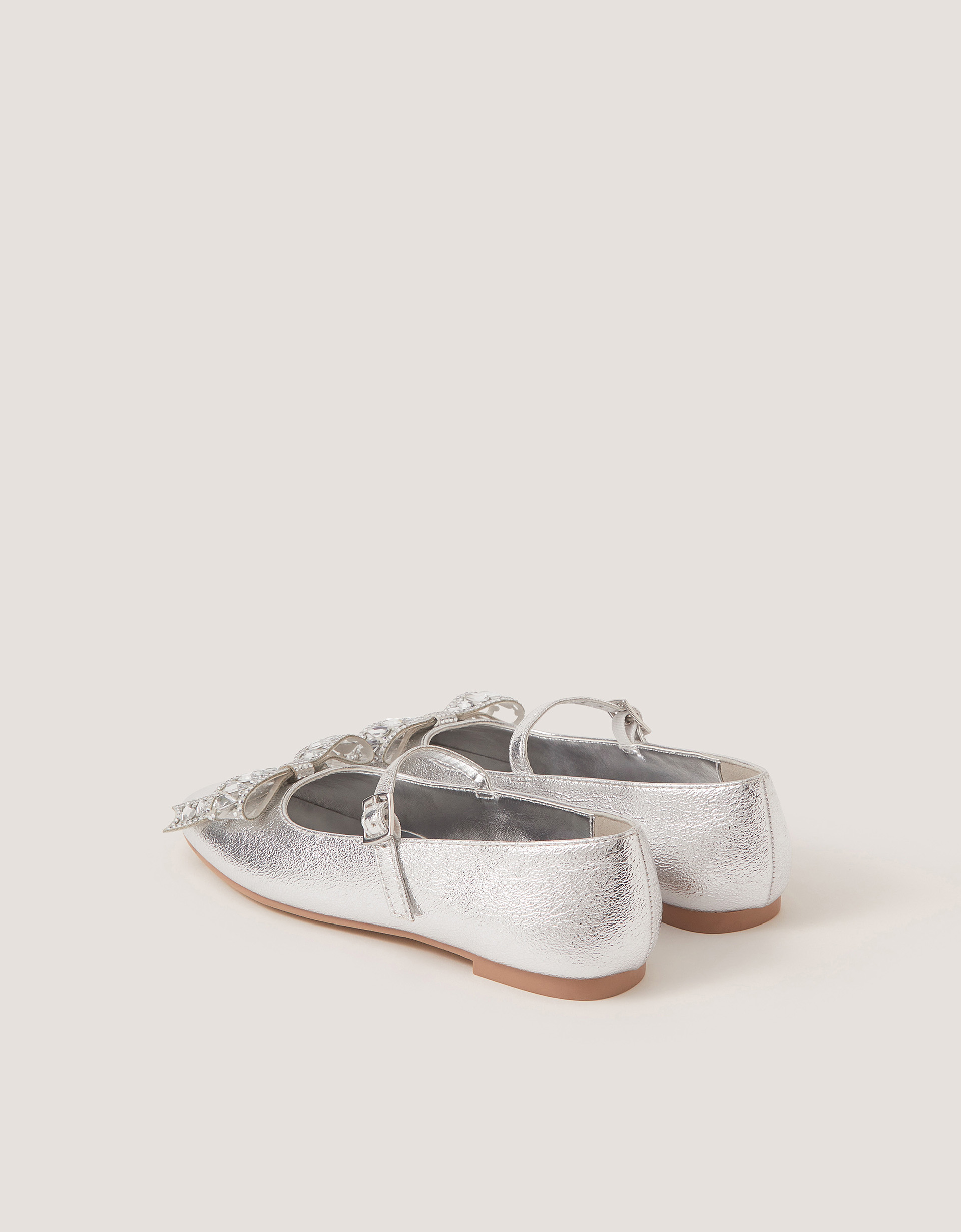 Monsoon Gemstone Bow Ballet Flats, view 3