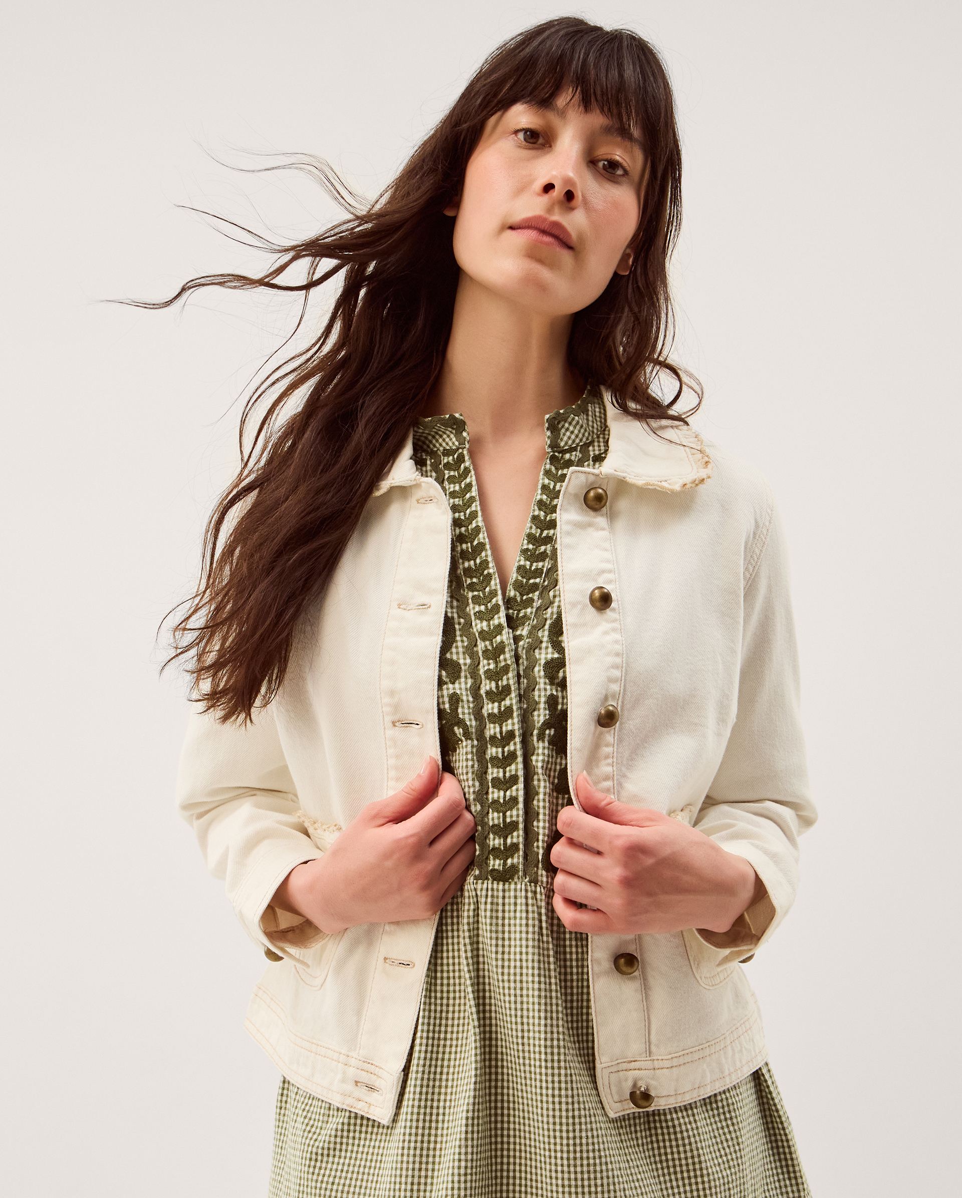 Monsoon Sadie Frill Denim Jacket, view 2