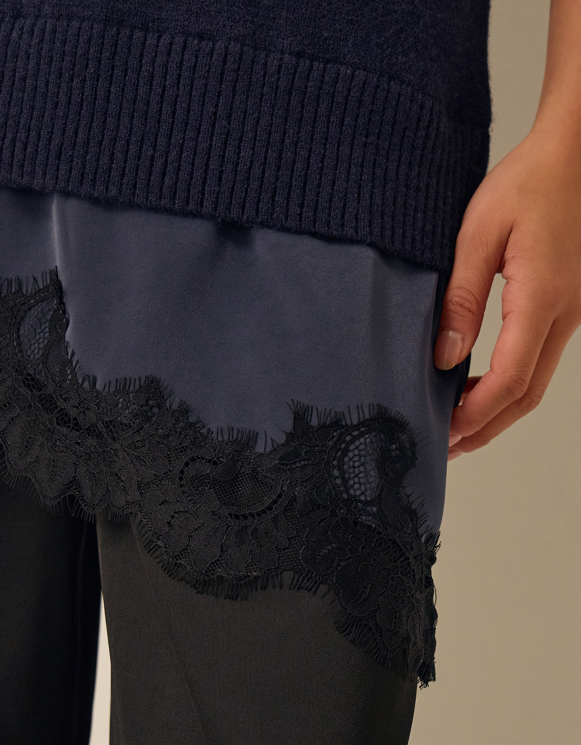 Monsoon Lilah Lace Trim Jumper, view 2