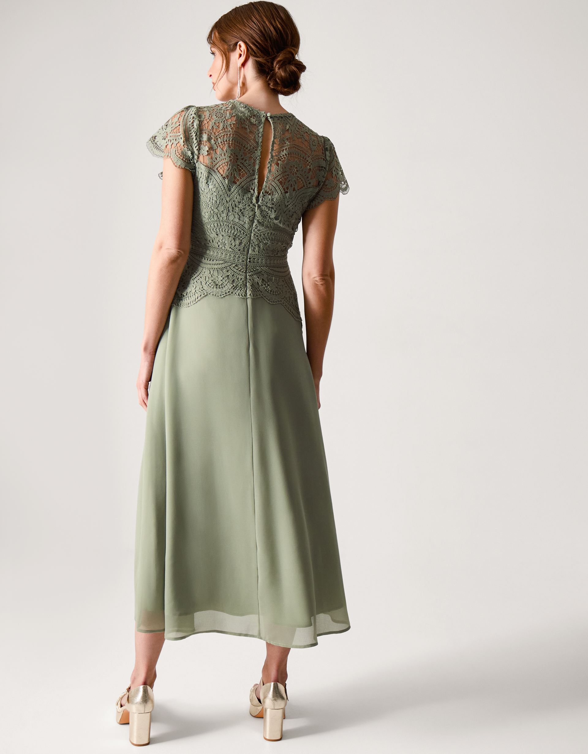 Monsoon Monica Lace Midi Bridesmaid Dress, view 4