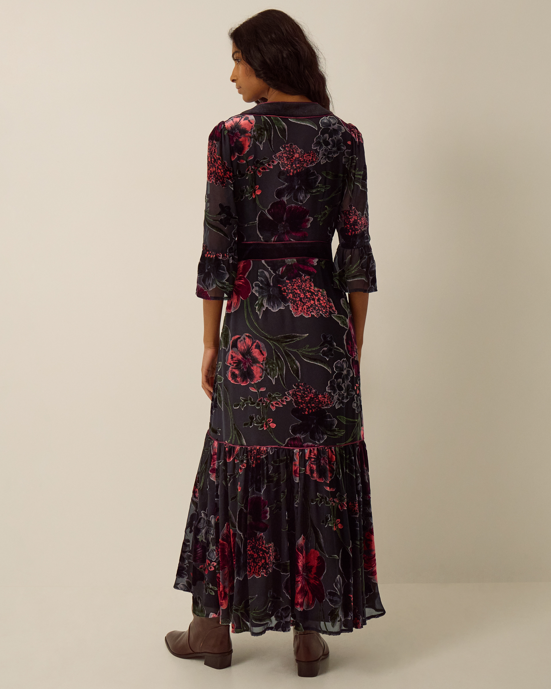 Monsoon Anya Floral Devoré Maxi Dress, view 3