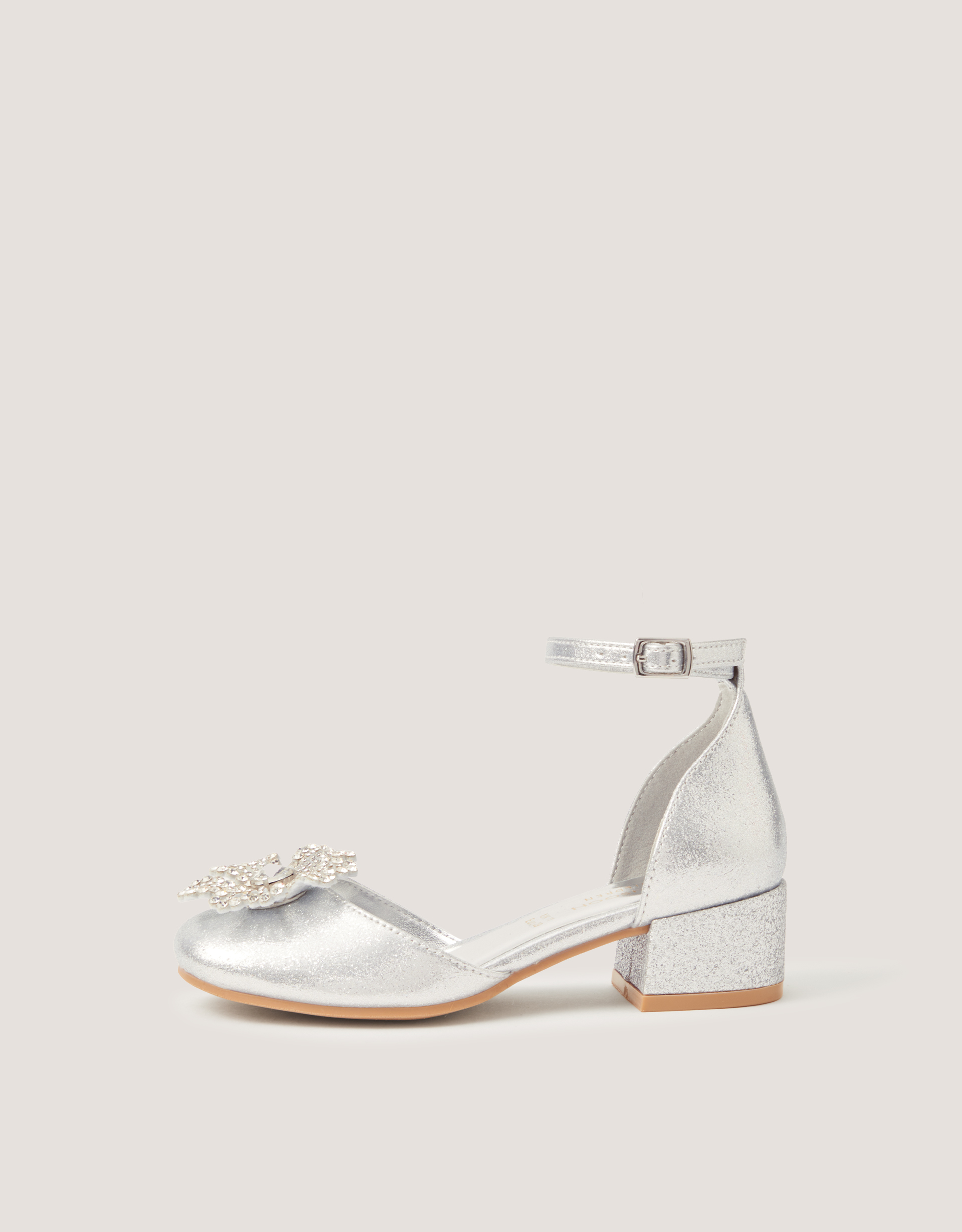 Monsoon Gemstone Flower Two Part Heels in Silver, view 2