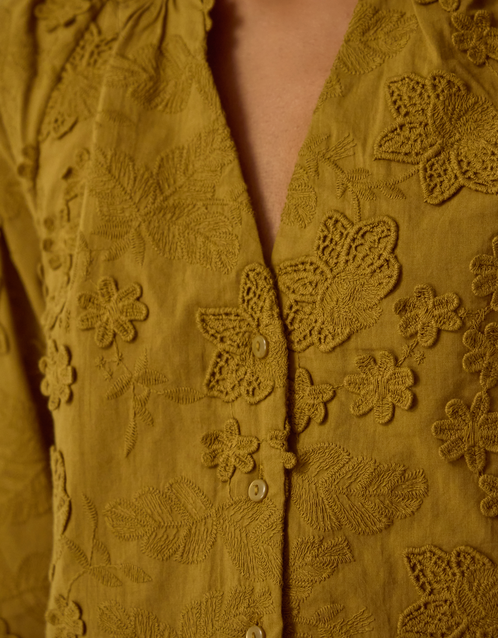 Monsoon Luci Floral Embroidered Shirt, view 3