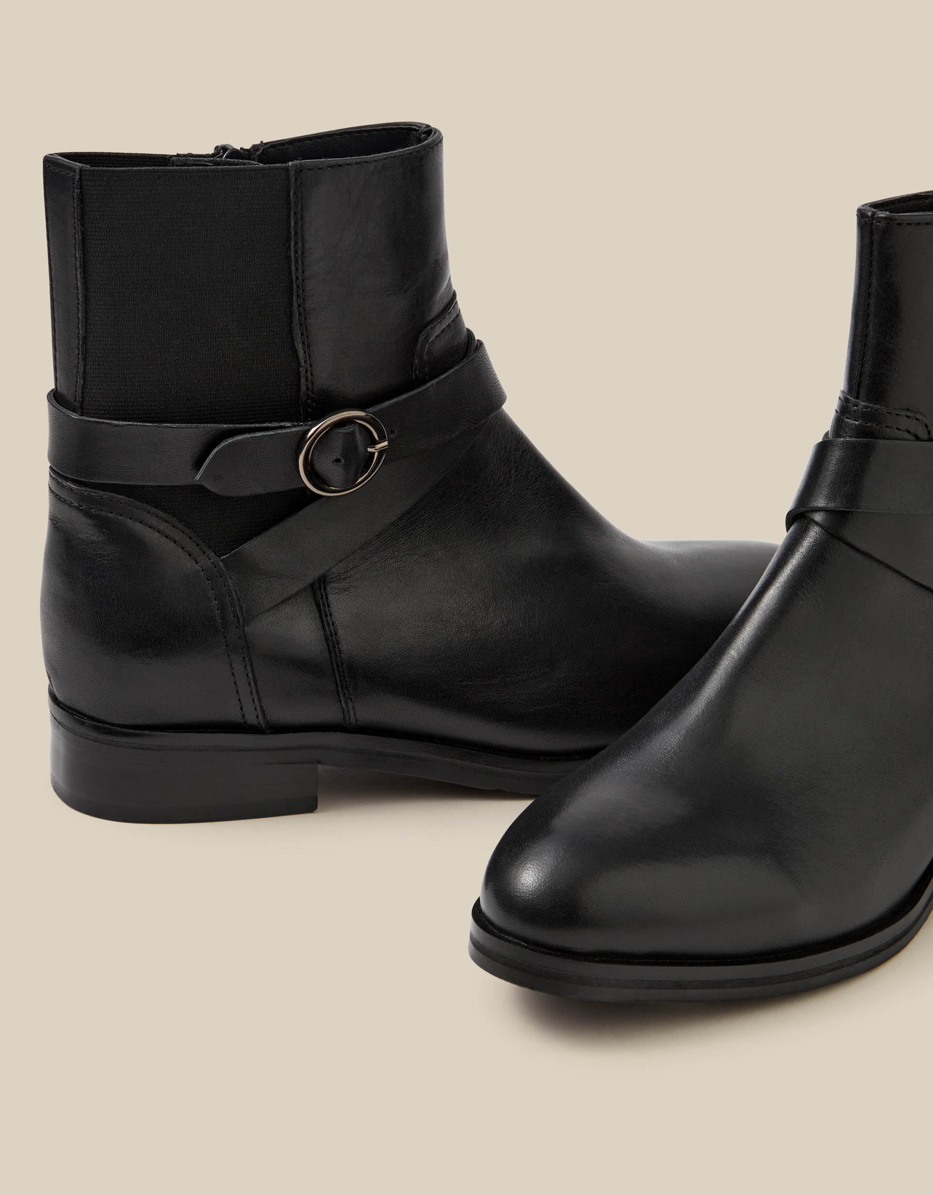 Monsoon Elie Leather Ankle Boots, view 3