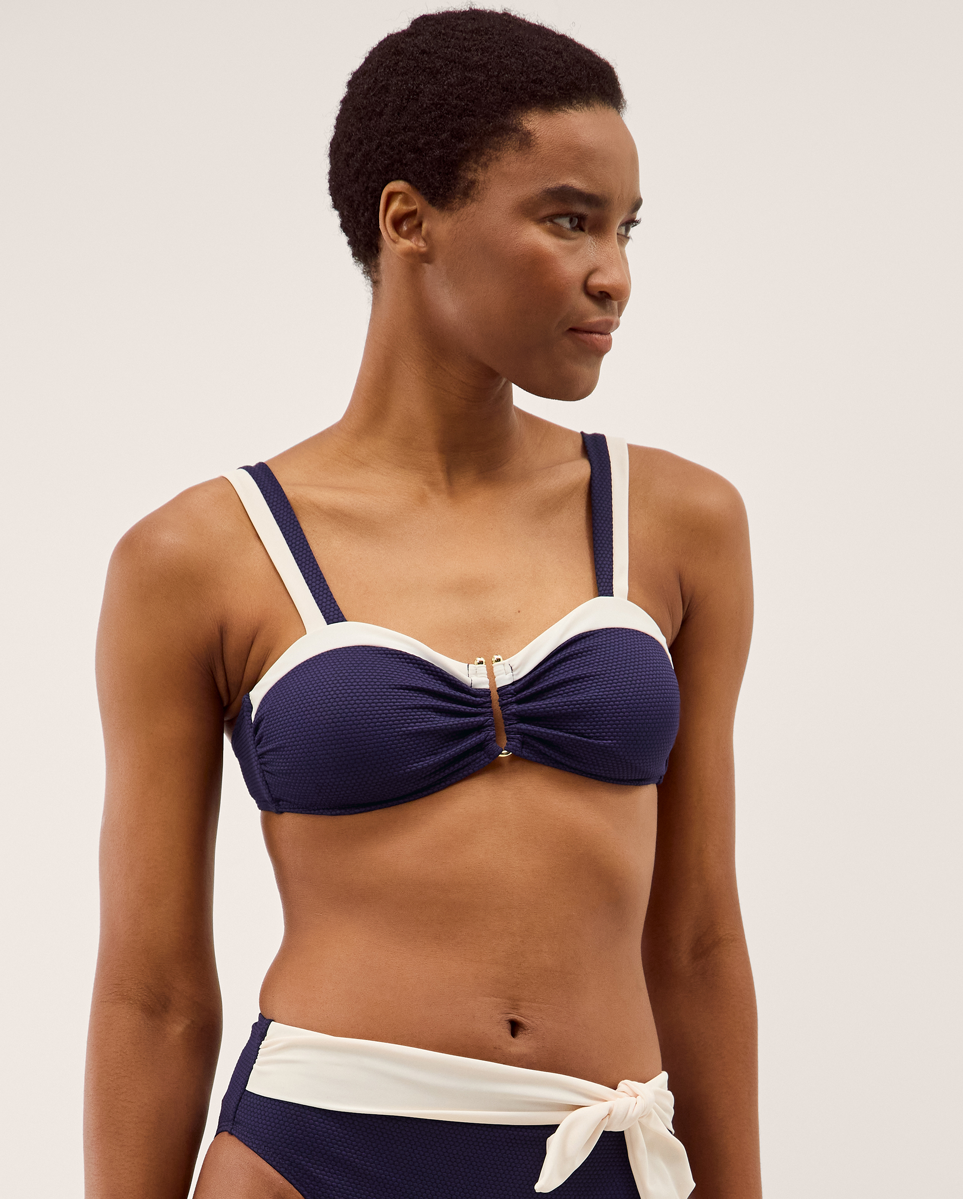Monsoon Sabrina Two Tone Bikini Top in Blue