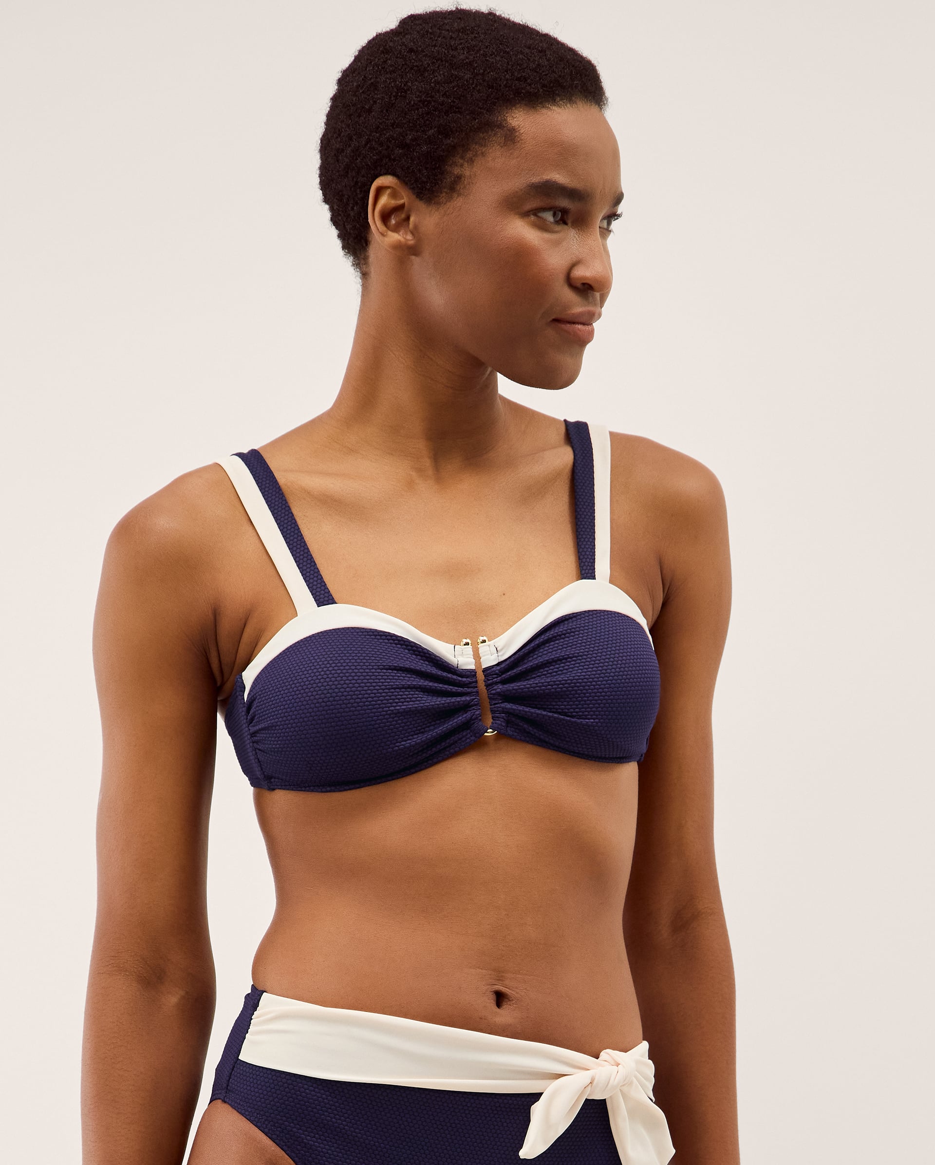 Monsoon Sabrina Two Tone Bikini Top in Blue
