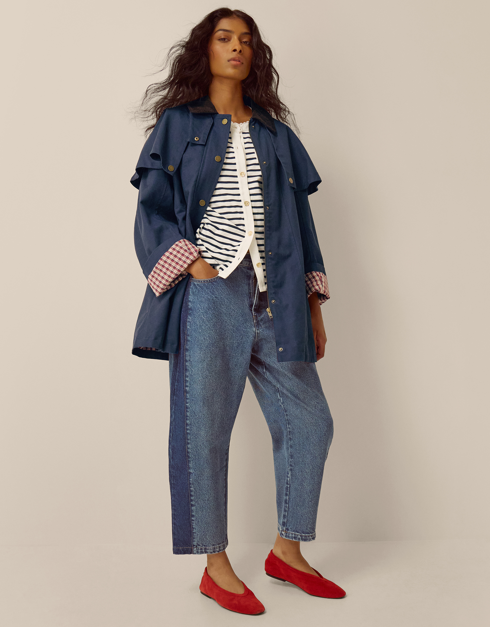 Monsoon Carly Cape Barn Jacket, view 4