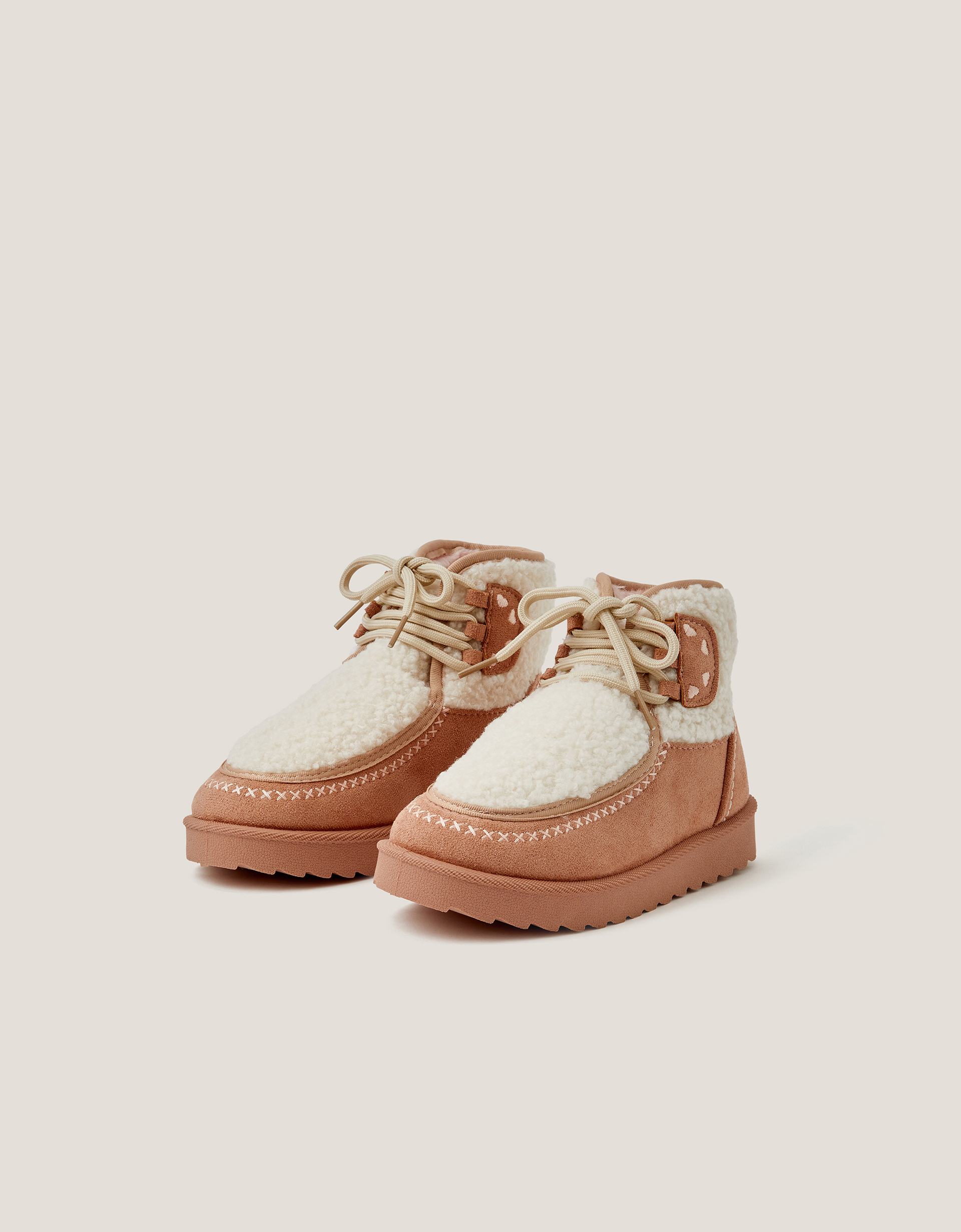 Monsoon Heart Faux Shearling Ankle Boots