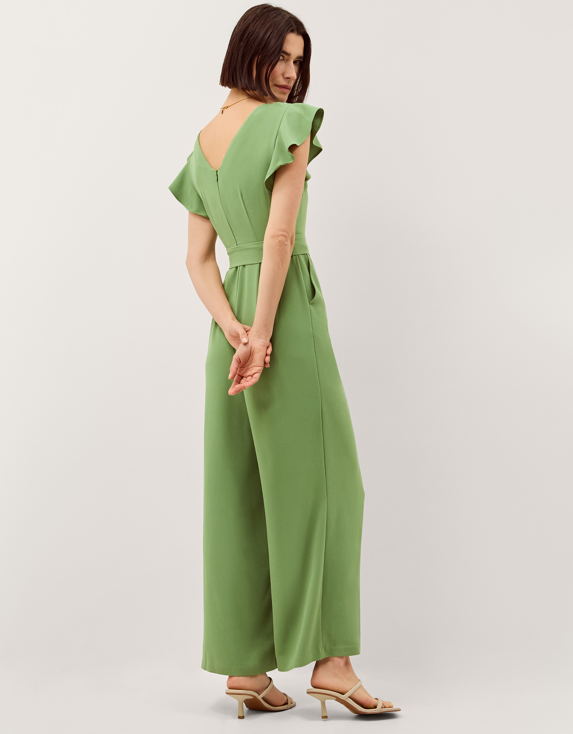 Monsoon Riri V-Neck Frill Jumpsuit, view 3
