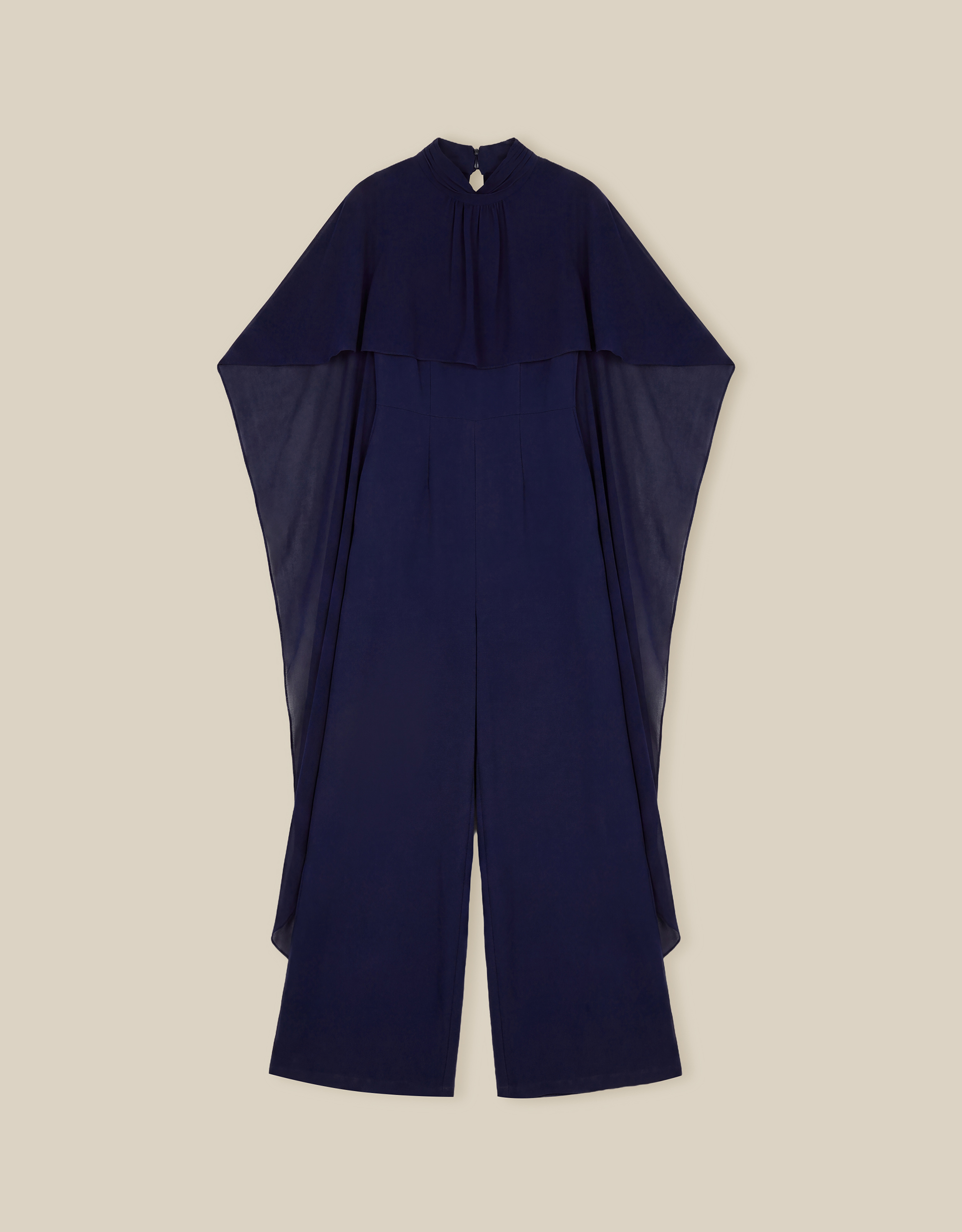 Monsoon Valerie Cape Wide Leg Jumpsuit in Blue, view 5