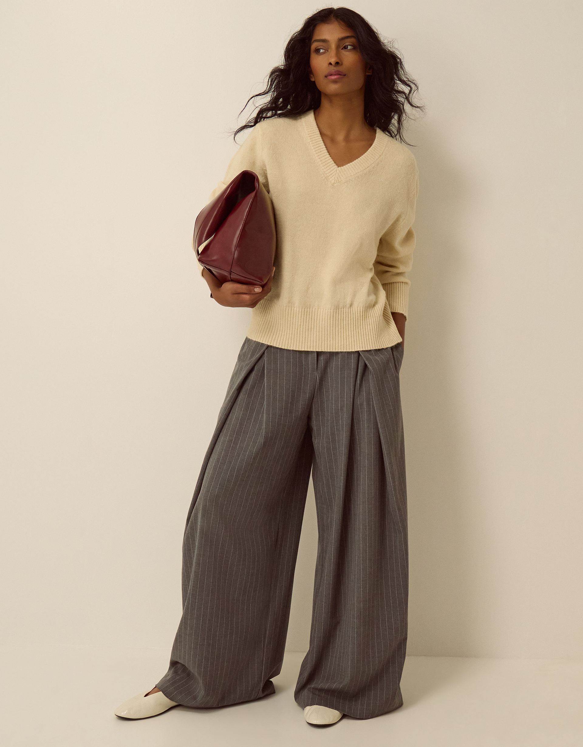 Monsoon Vikki V-Neck Jumper, view 4
