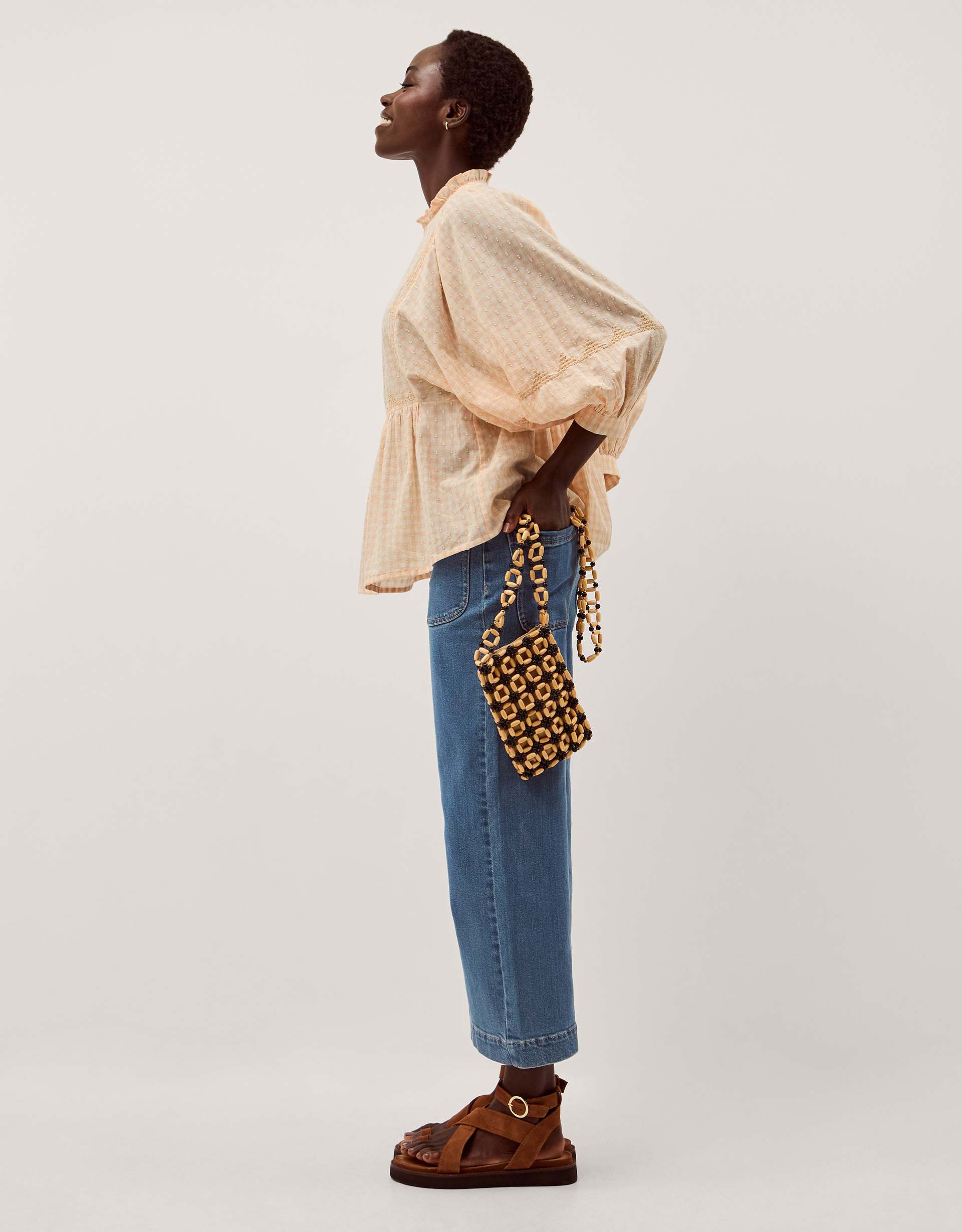 Monsoon Jemima Embroidered Gingham Blouse, view 2