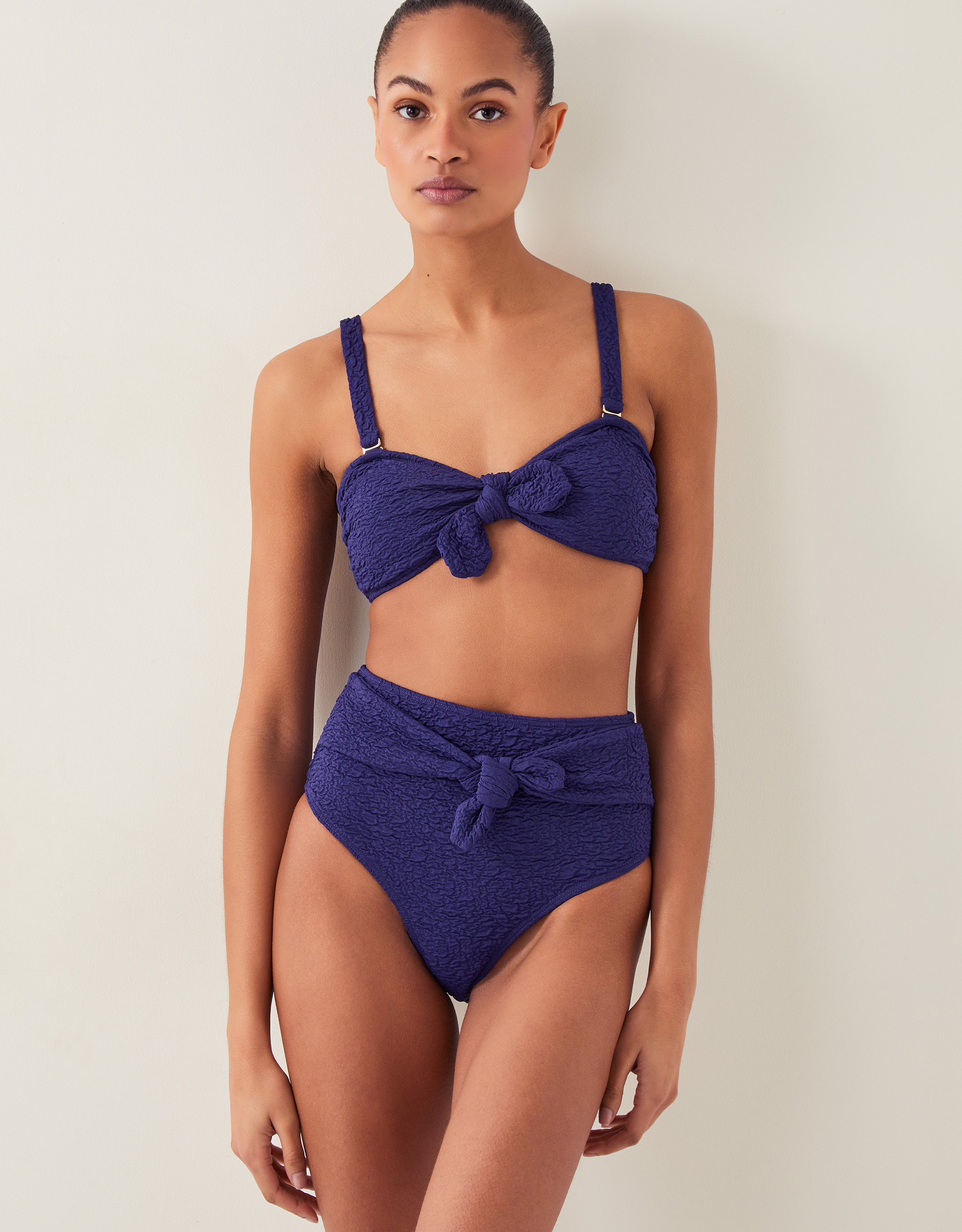Monsoon Kyla Tie Front Bandeau Bikini Top, view 2