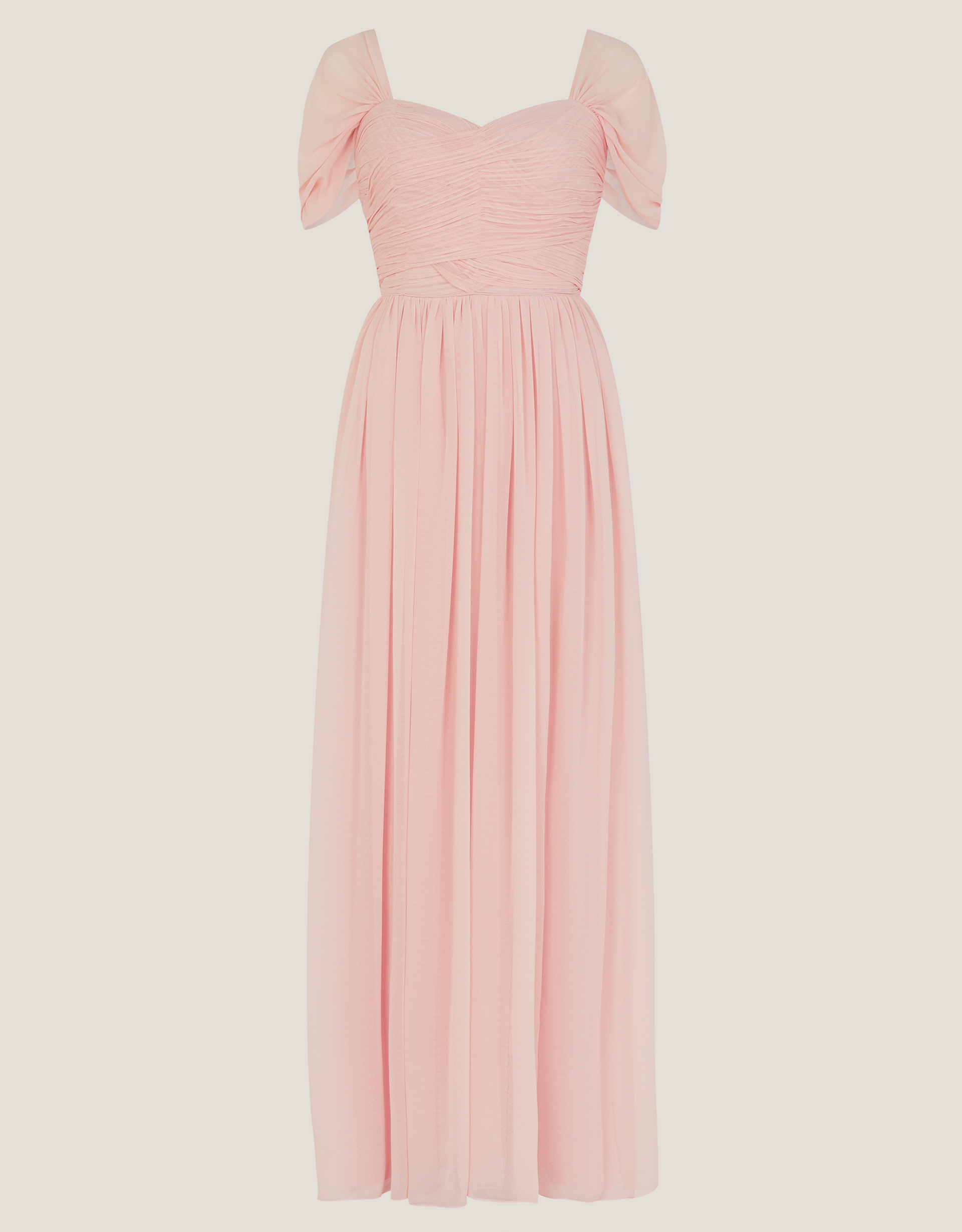 Monsoon Evelyn Bardot Bridesmaid Dress in Pink, view 5