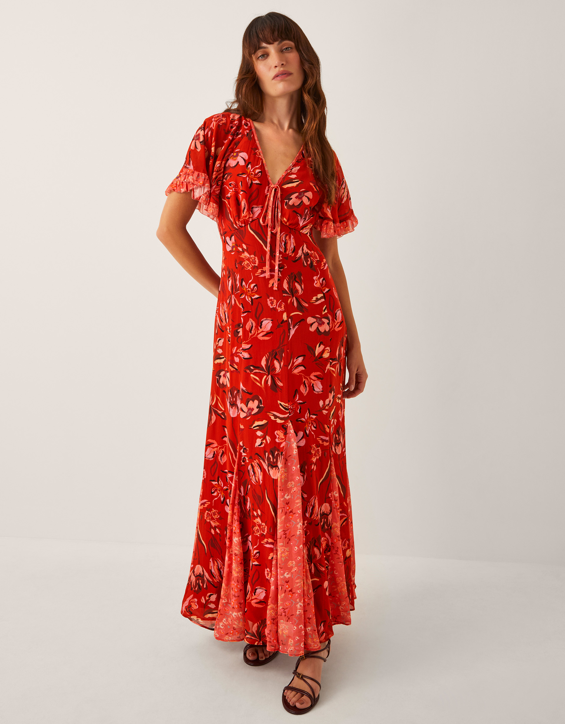 Monsoon Tallie Floral Cape Maxi Dress