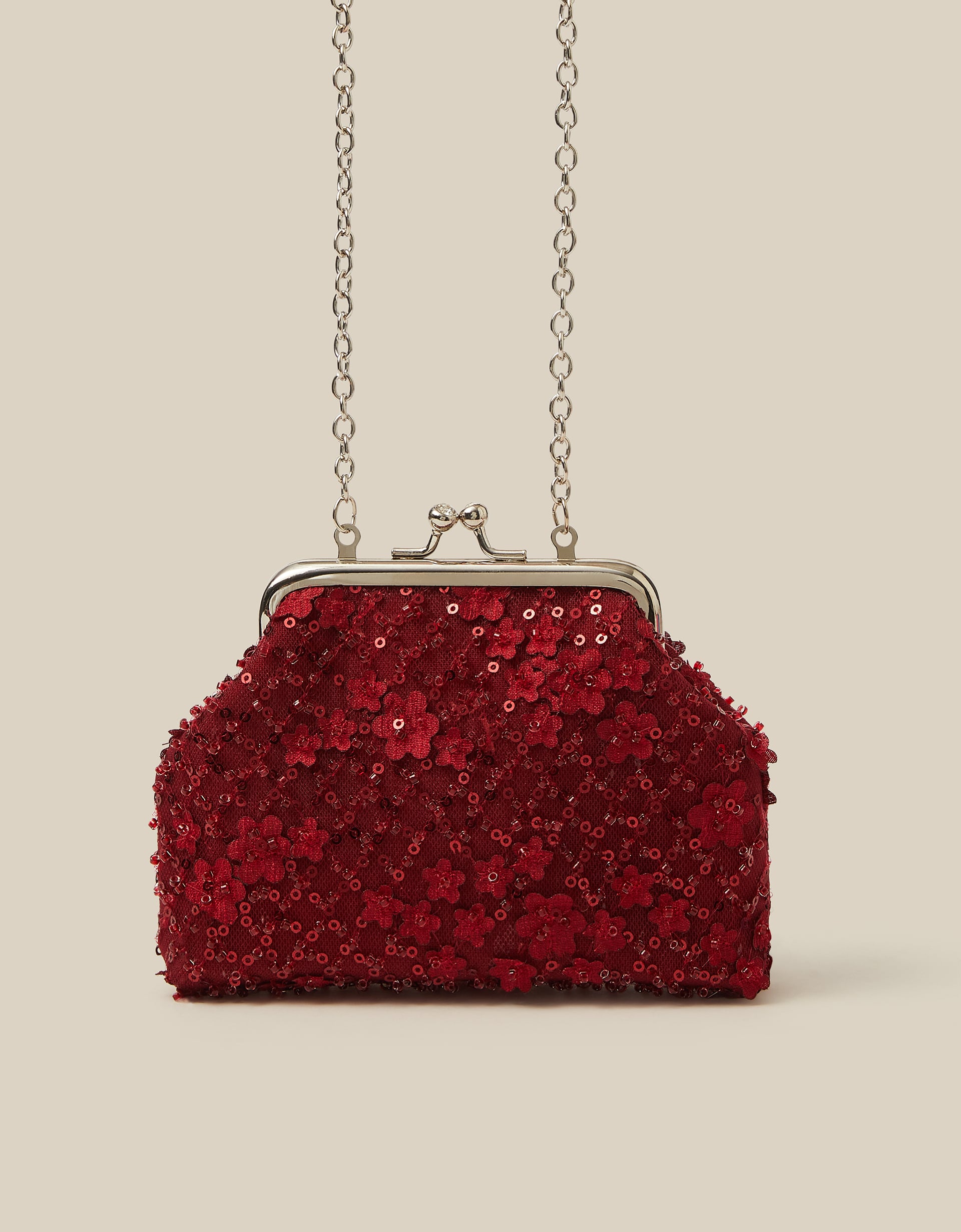 Monsoon Taylor Beaded Bag in Red