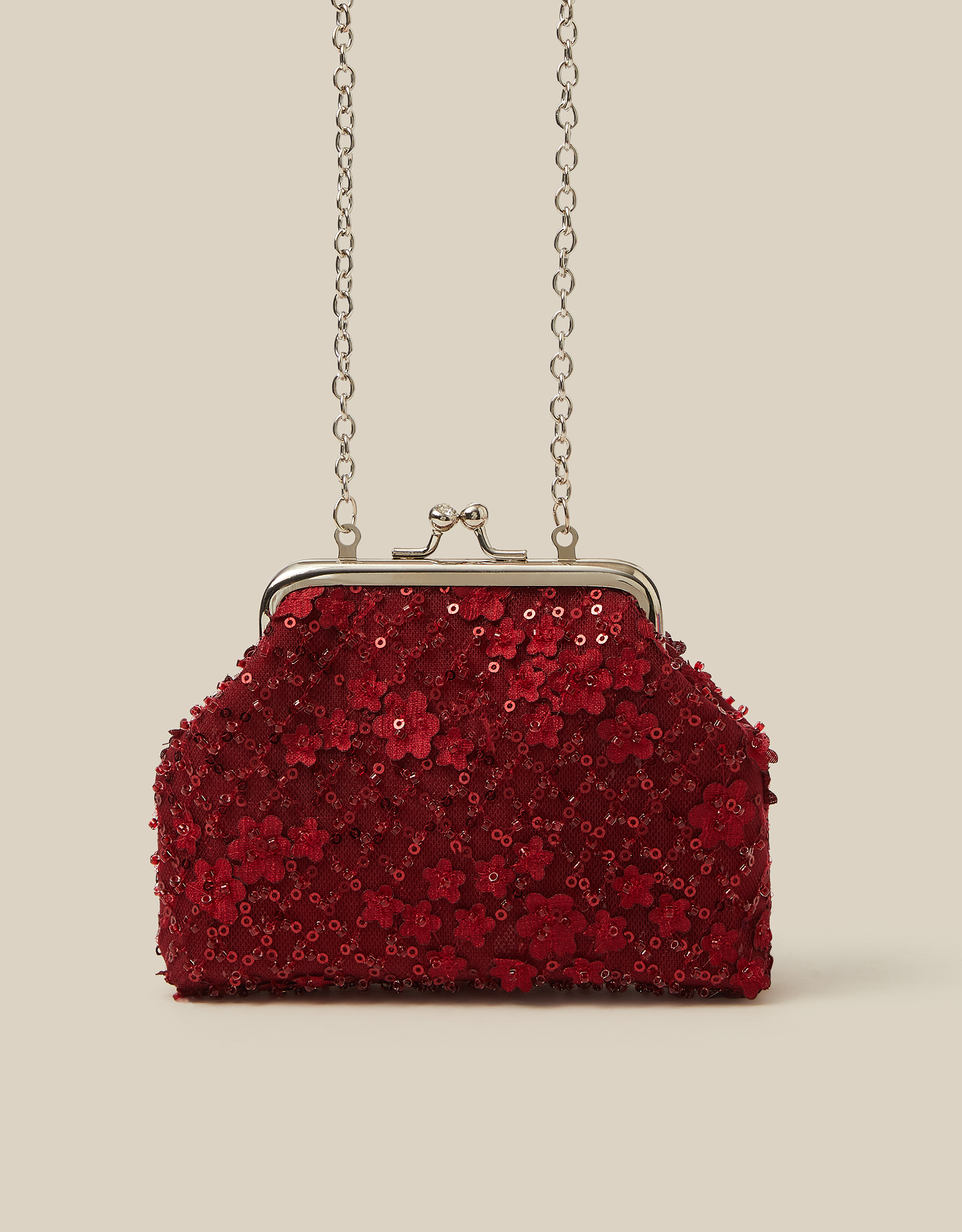 Monsoon Taylor Beaded Bag in Red