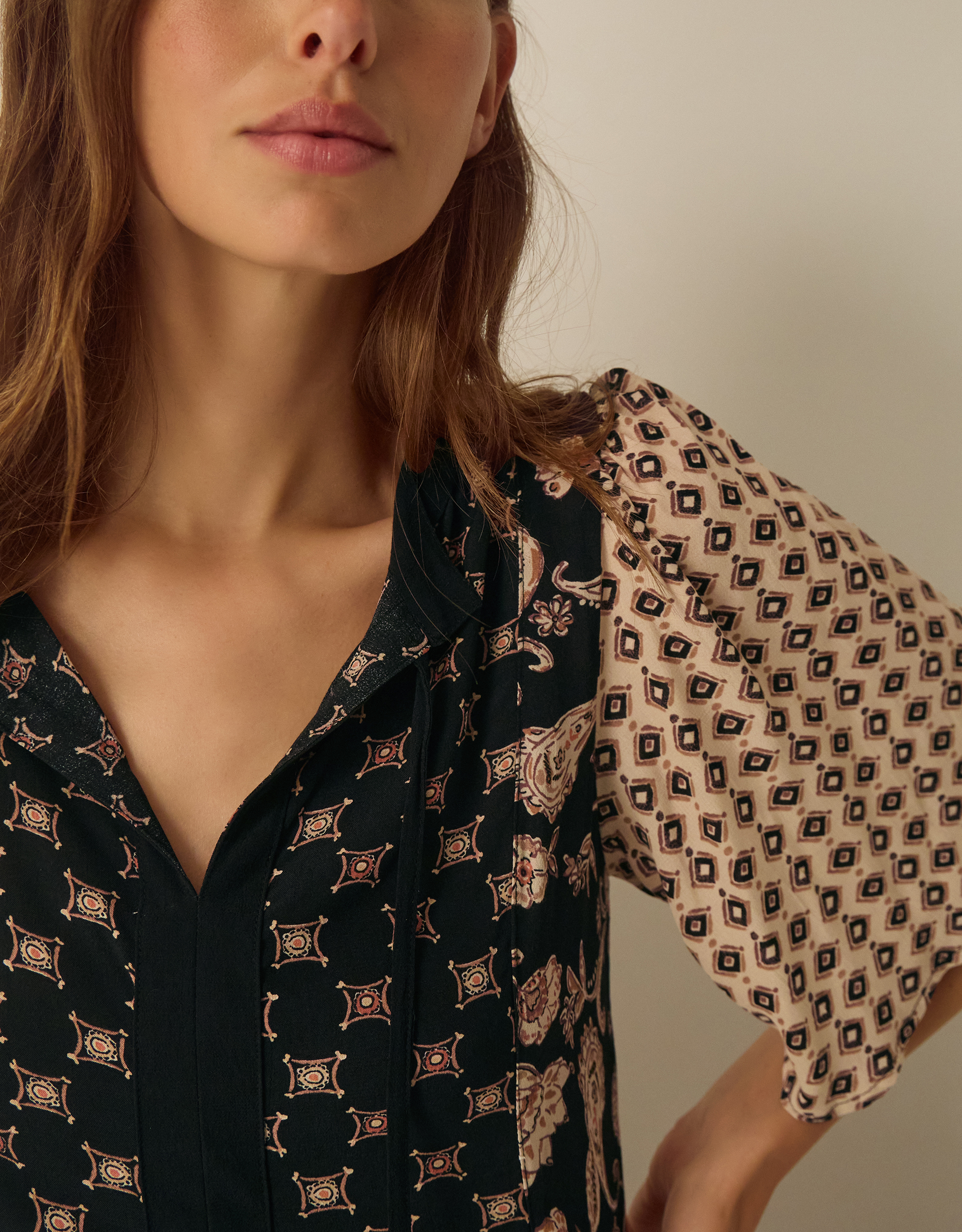 Monsoon Raquel Patchwork Floral Print Midi Dress, view 2