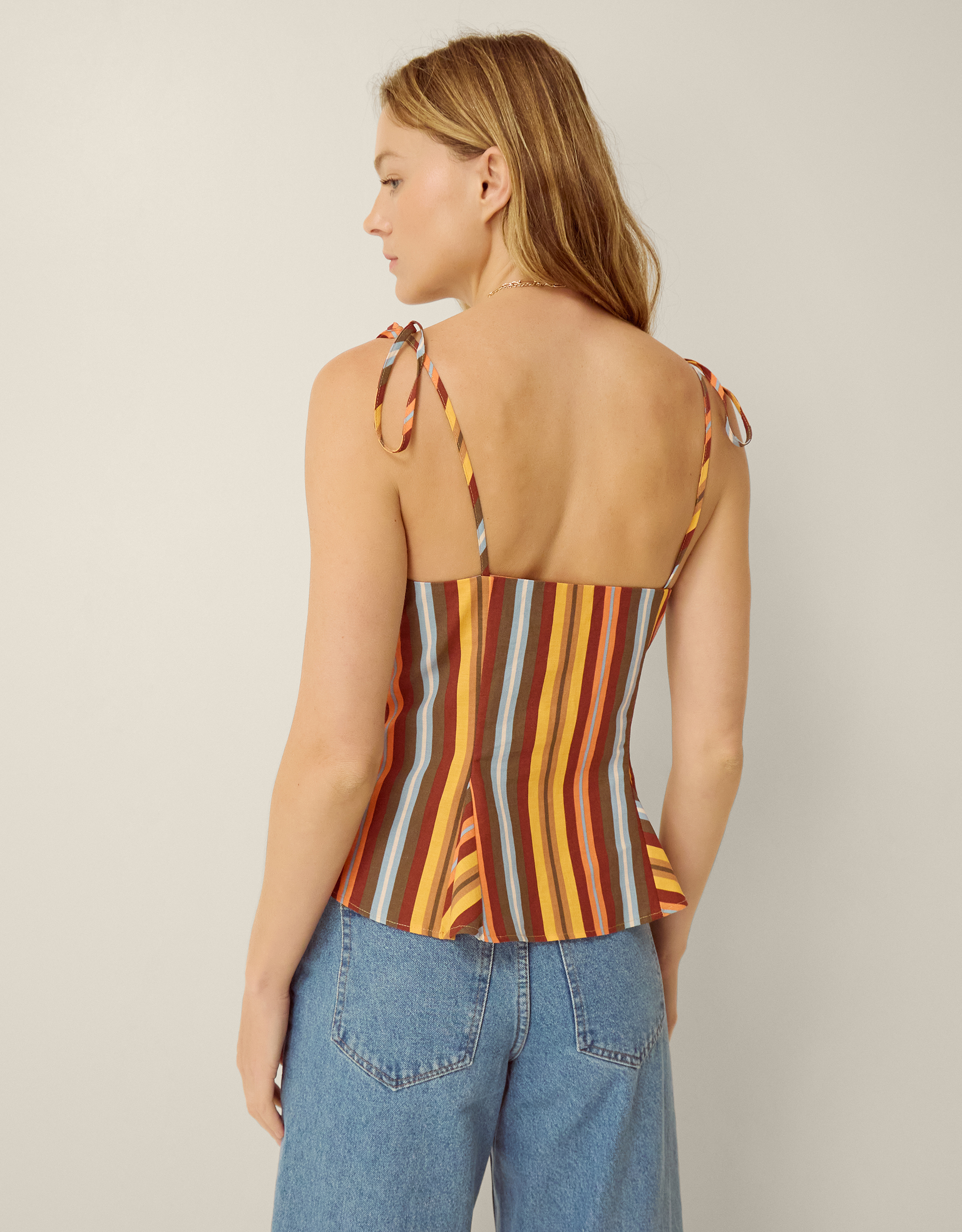 Monsoon Sydney Stripe Cami Top, view 3