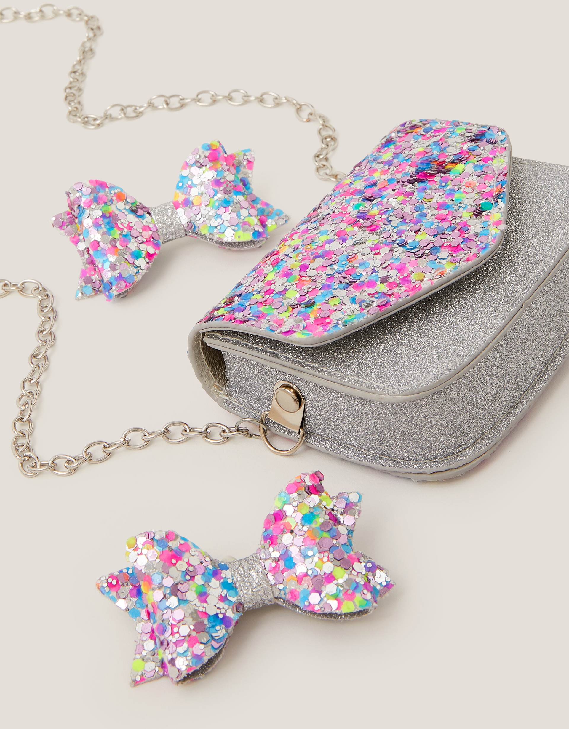 Monsoon Confetti Glitter Bag & Hair Clips Set, view 4