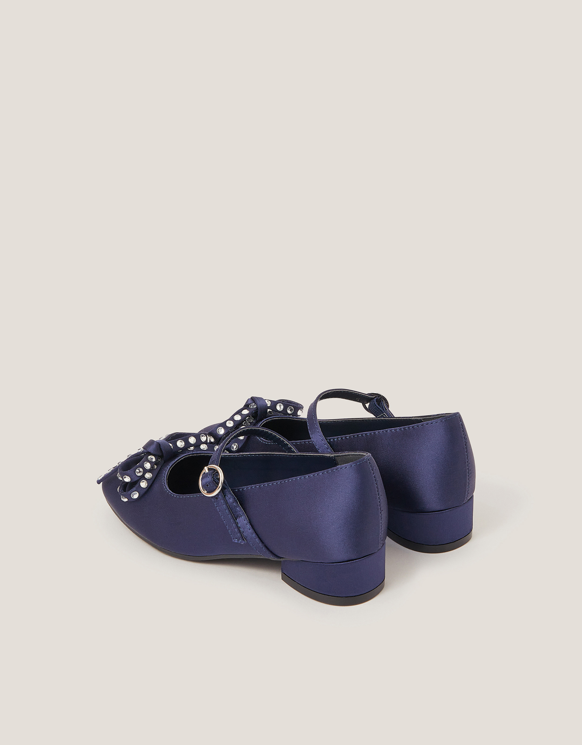 Monsoon Diamante Bow Ballet Heels, view 3