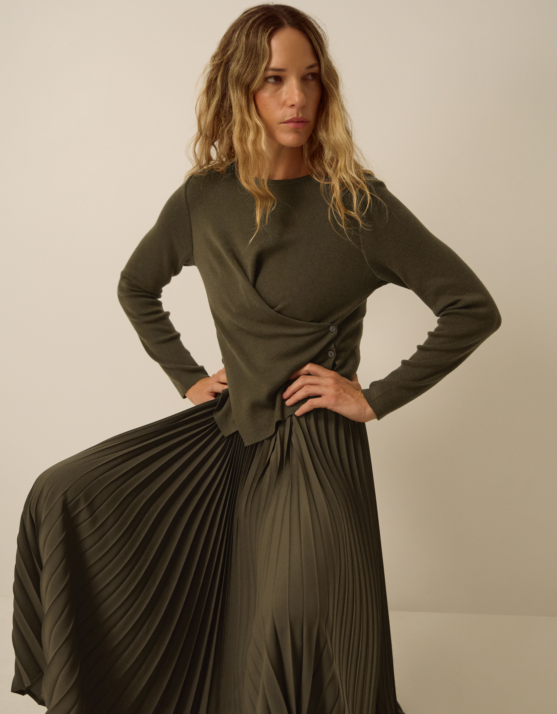 Monsoon Fiz Drape Pleated Midi Dress, view 4