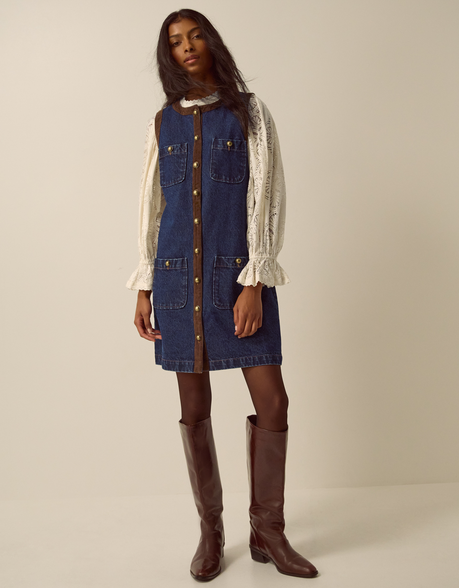 Monsoon Hanna Denim Mini Shift Dress