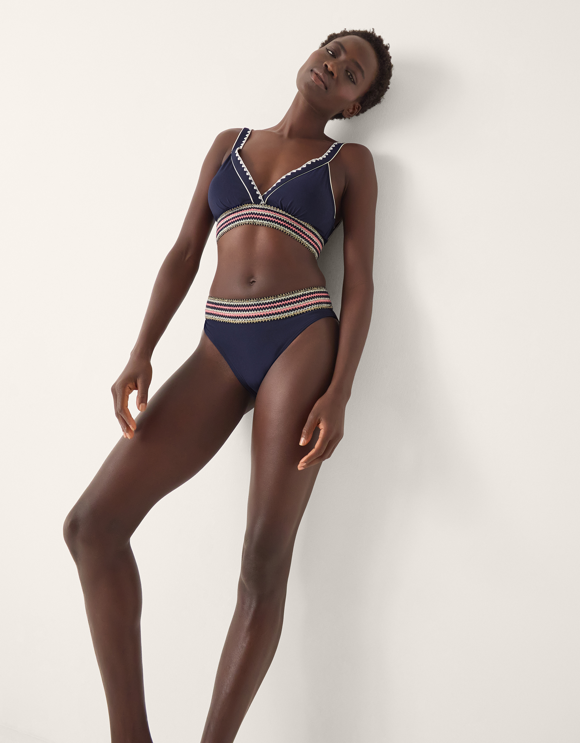 Monsoon Ria Embroidered Bikini Top, view 4
