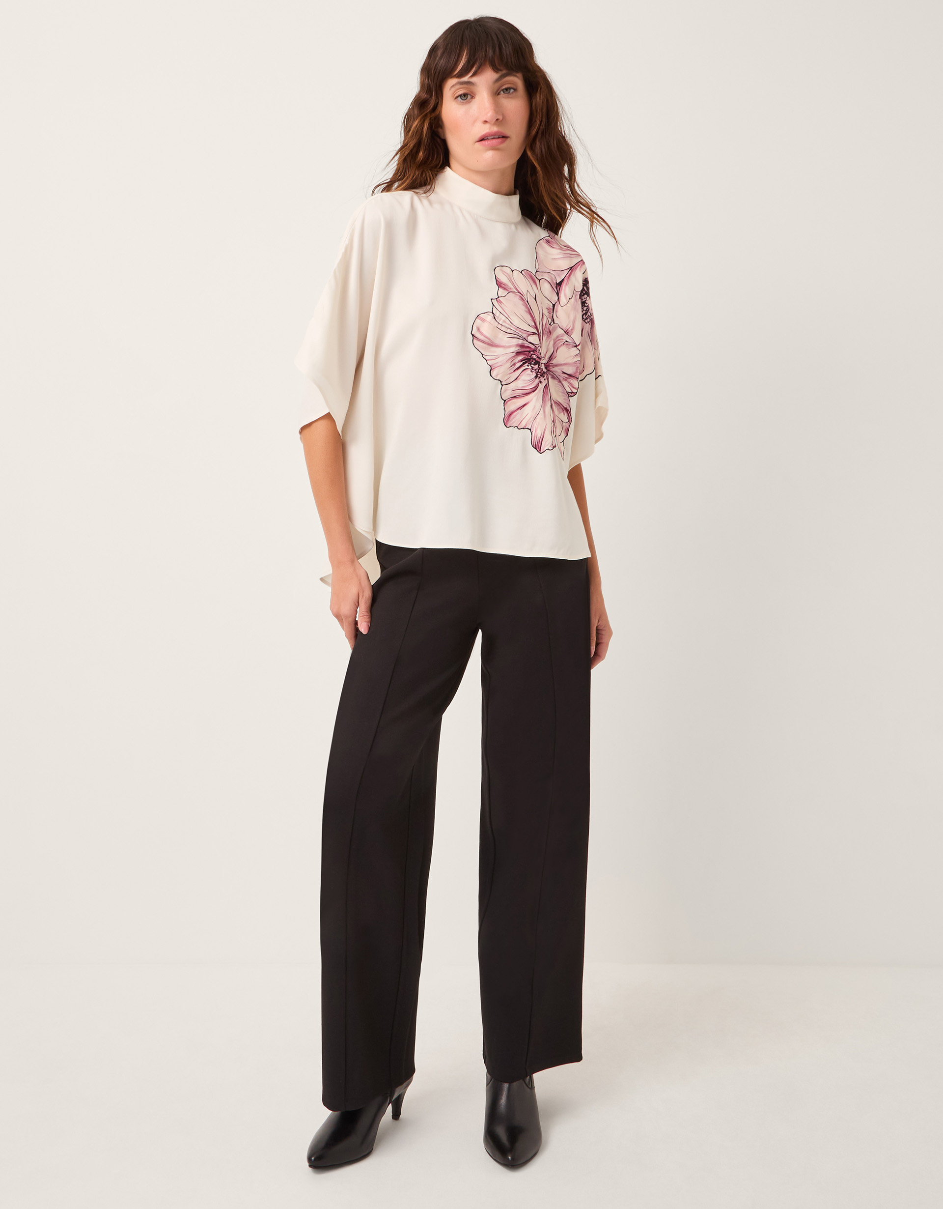 Monsoon Emilia Flower Cape Sleeve Top, view 4