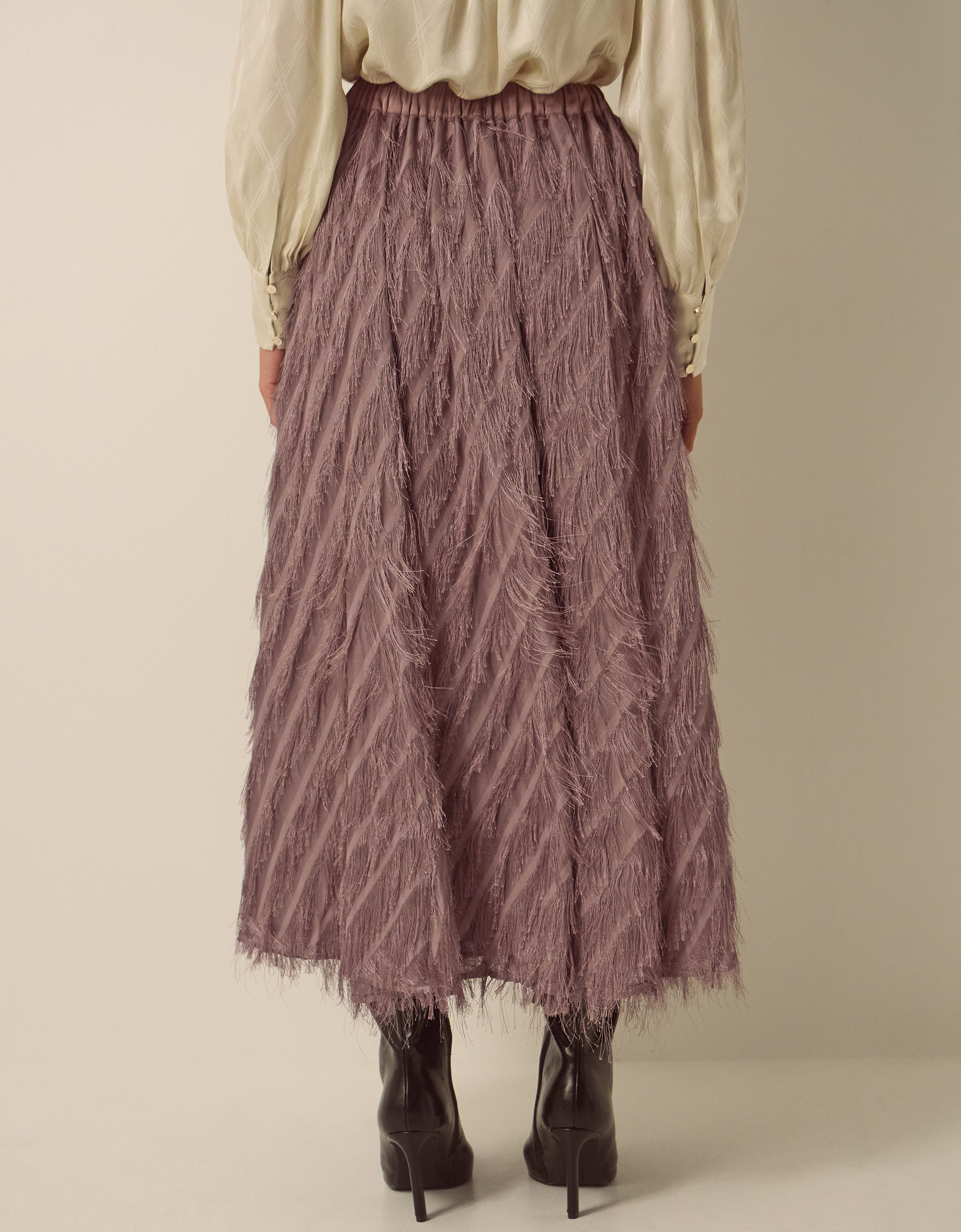 Monsoon Fayana Fringe A-Line Midi Skirt, view 4
