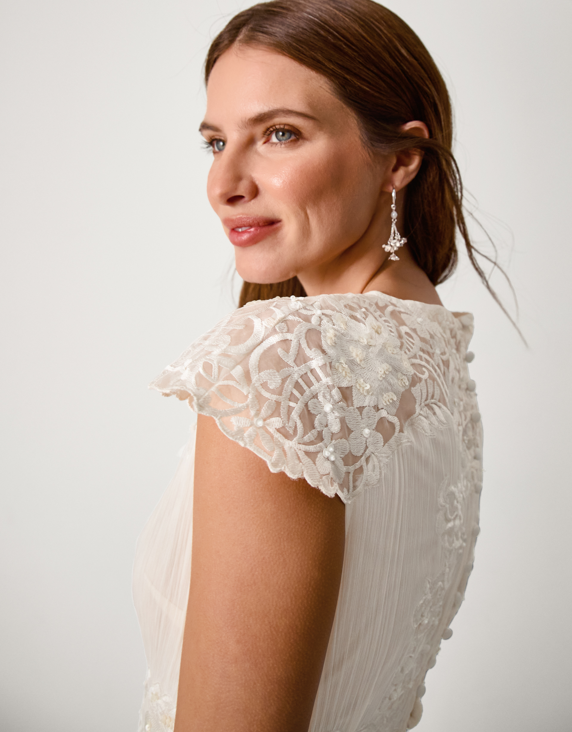 Monsoon Arwen Embroidered Lace Wedding Dress, view 2