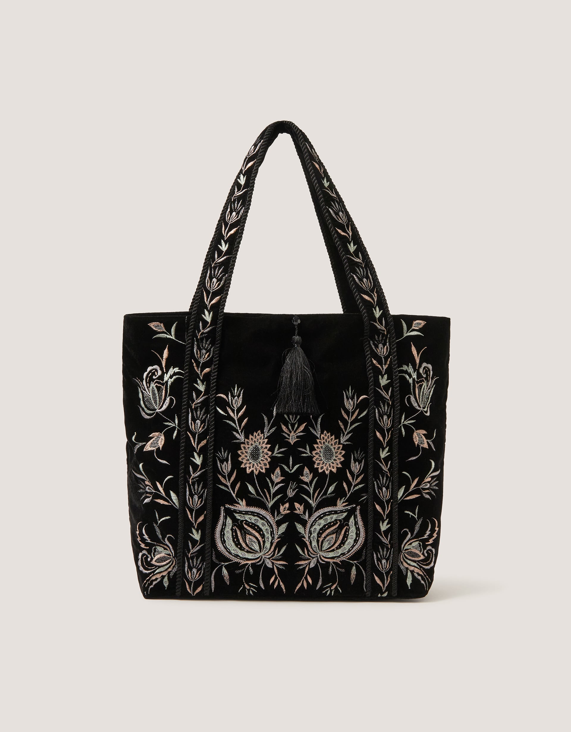 Monsoon Osha Embroidered Velvet Tote Bag