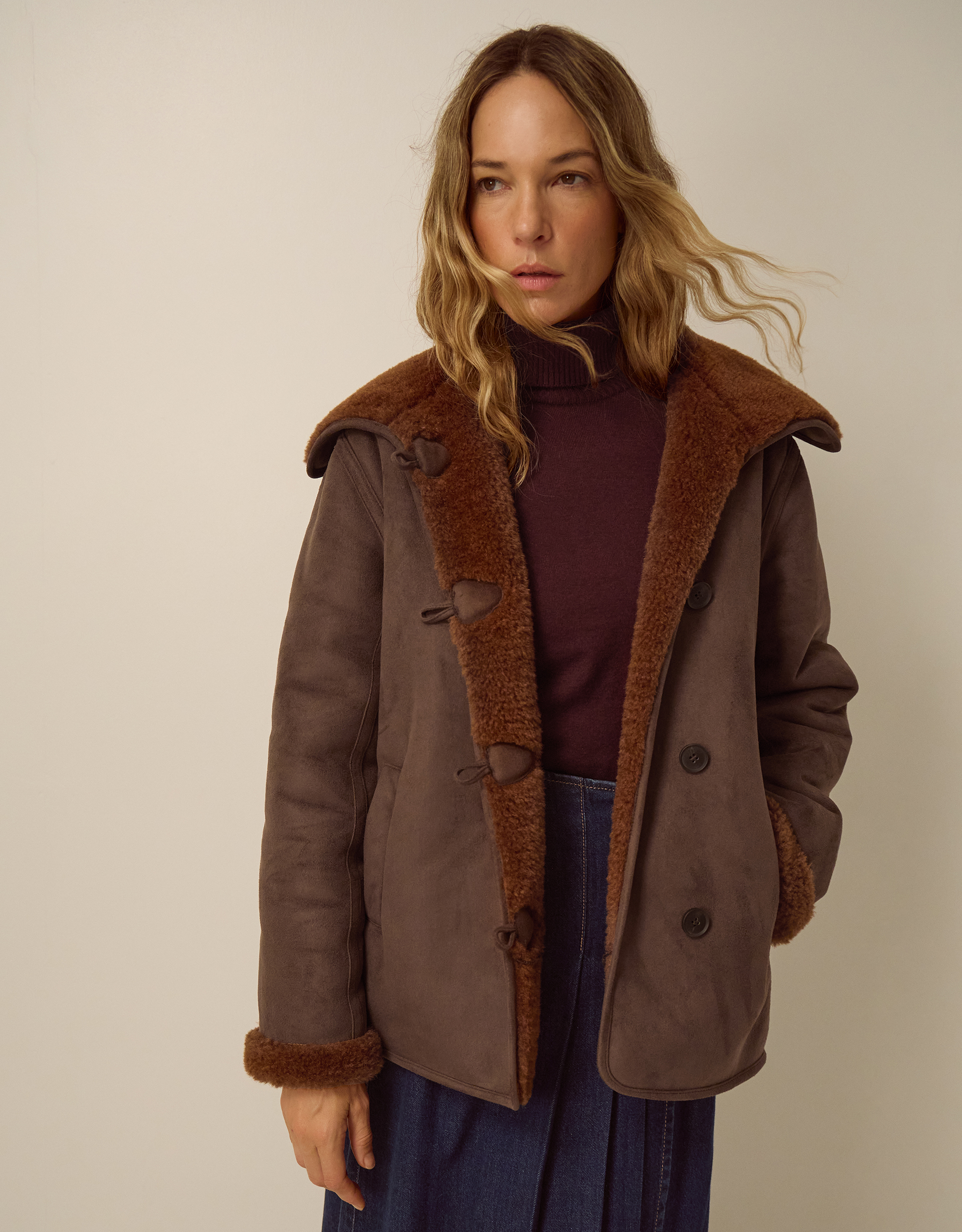 Monsoon Holly Faux Suede Coat