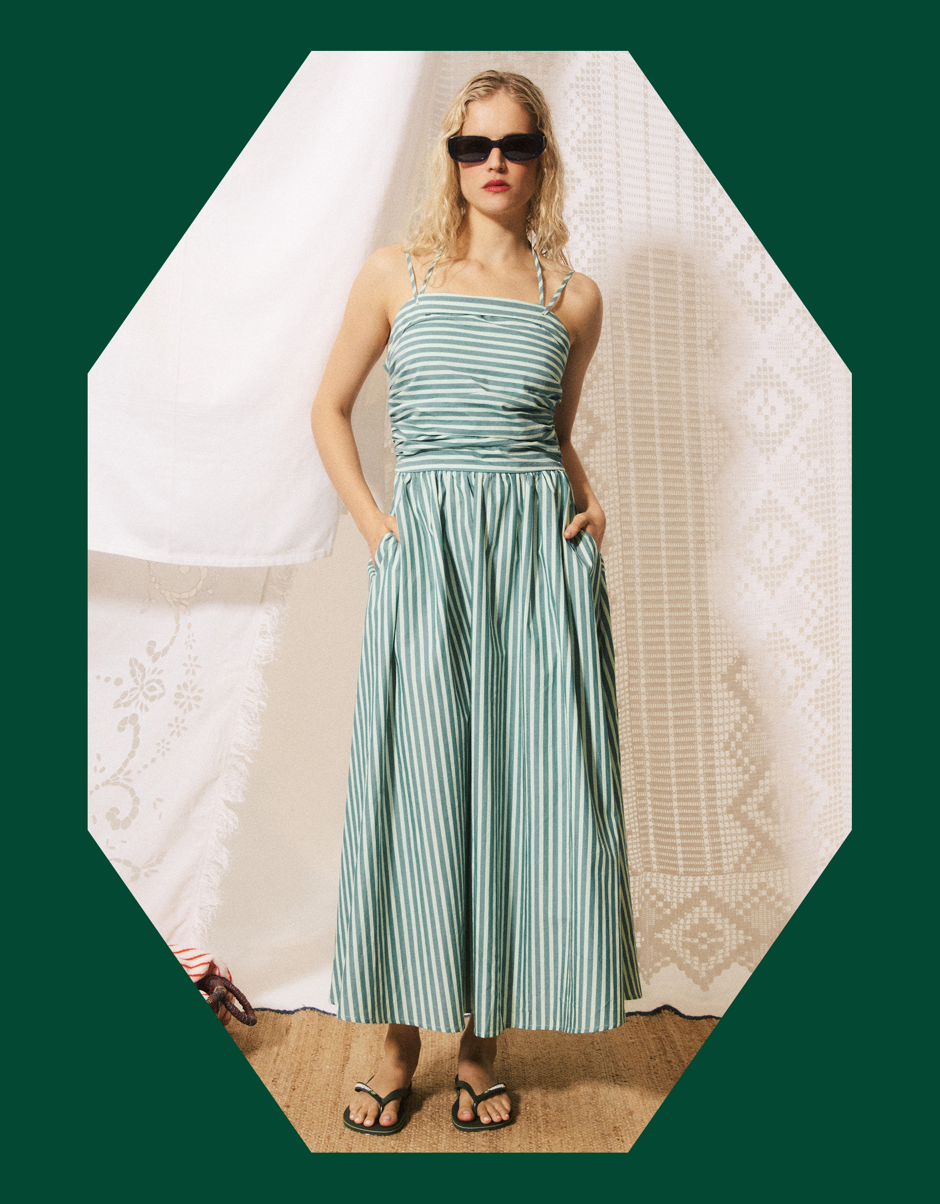Monsoon FRNCH Felice Stripe Maxi Dress