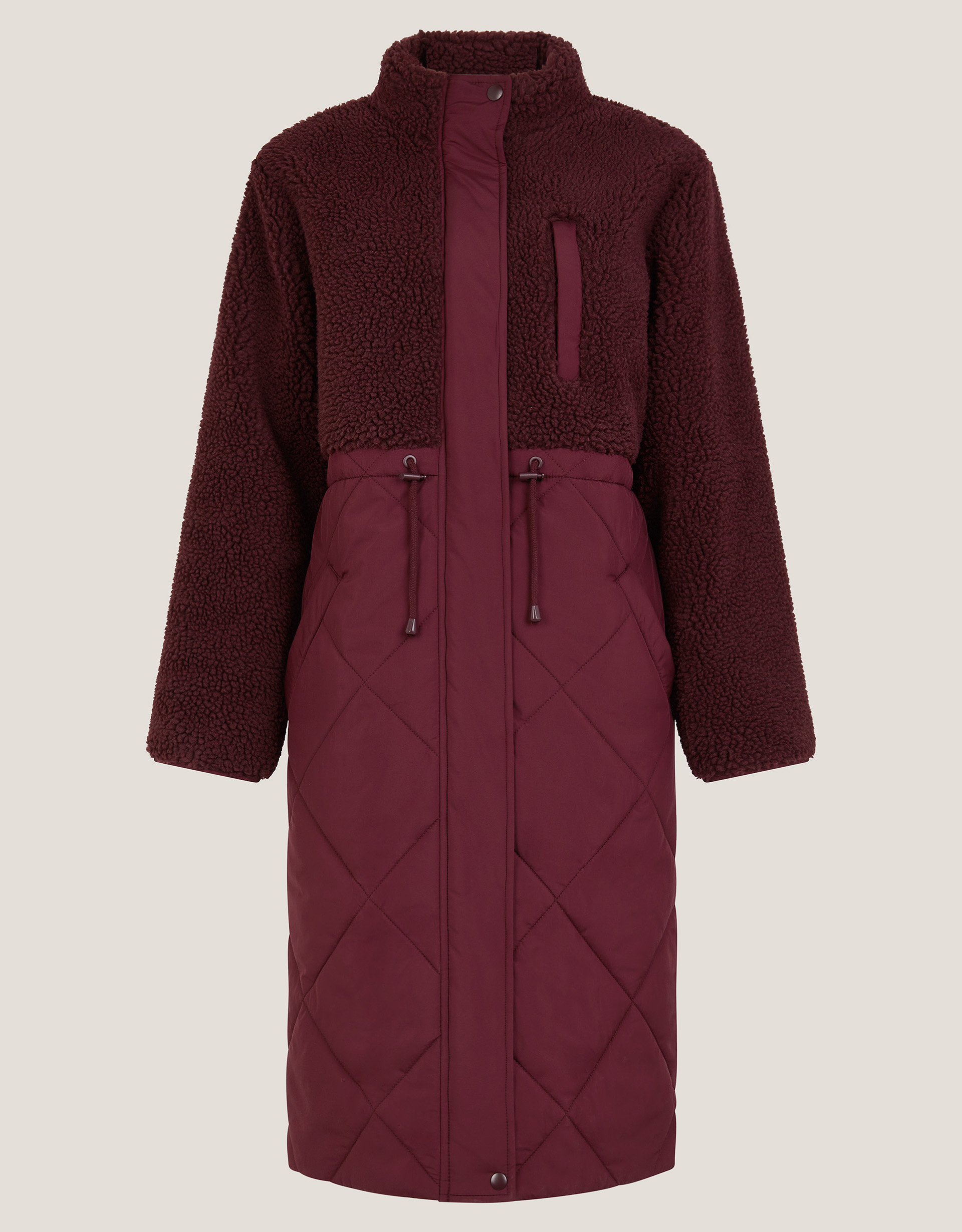 Monsoon Marlo Faux Shearling Quilted Coat, view 6