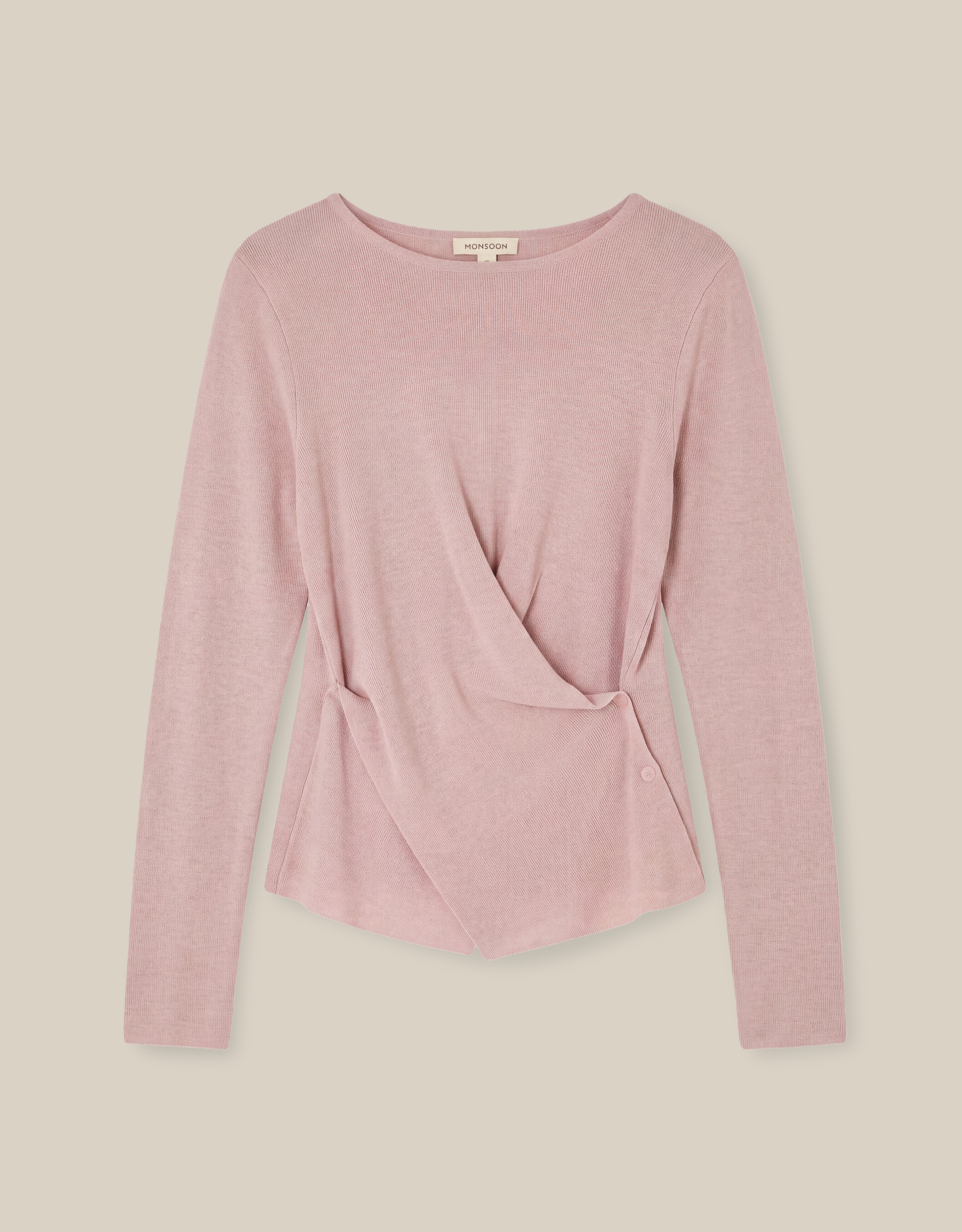 Monsoon Dora Drape Knitted Top, view 5