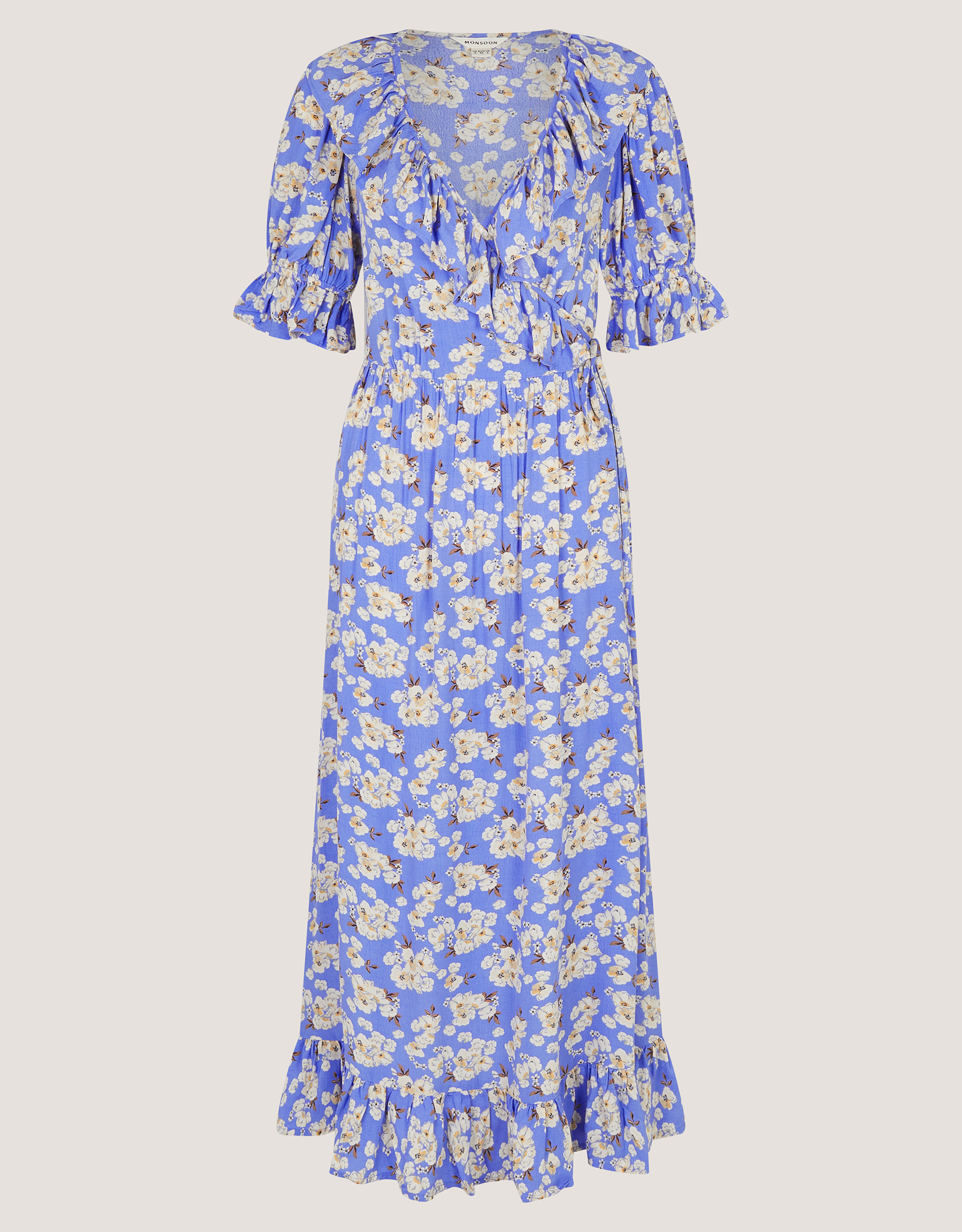 Monsoon Sian Floral Print Ruffle Midi Dress, view 6