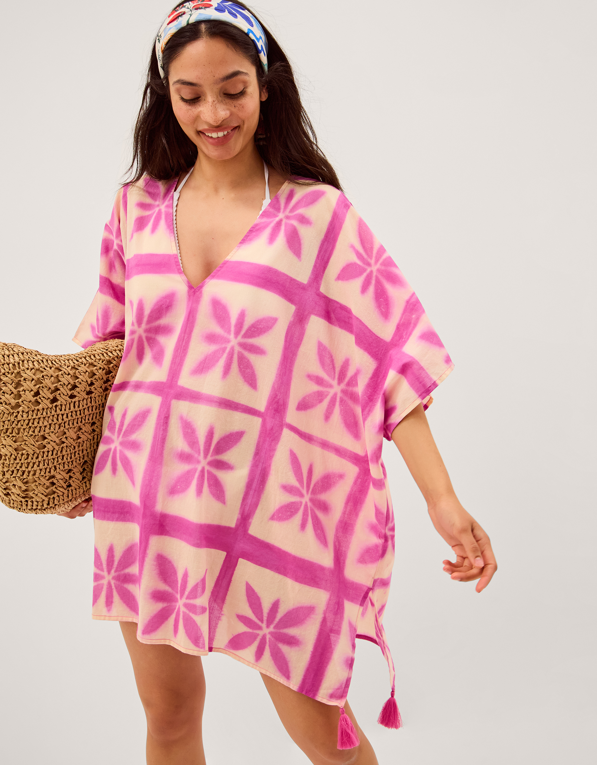 Monsoon Cayla Artisanal Print Mini Kaftan