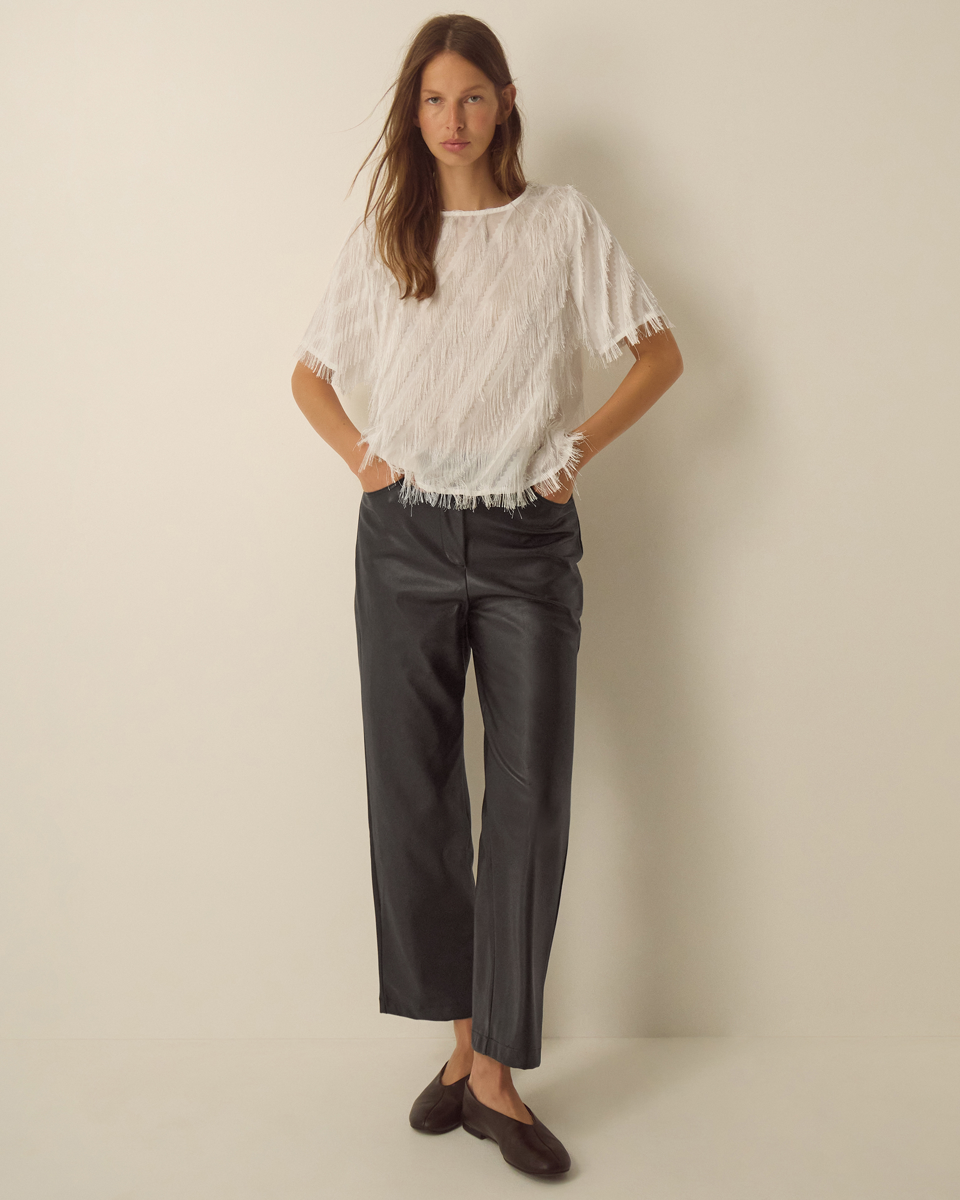 Monsoon Libby Faux Leather Straight Leg Trousers