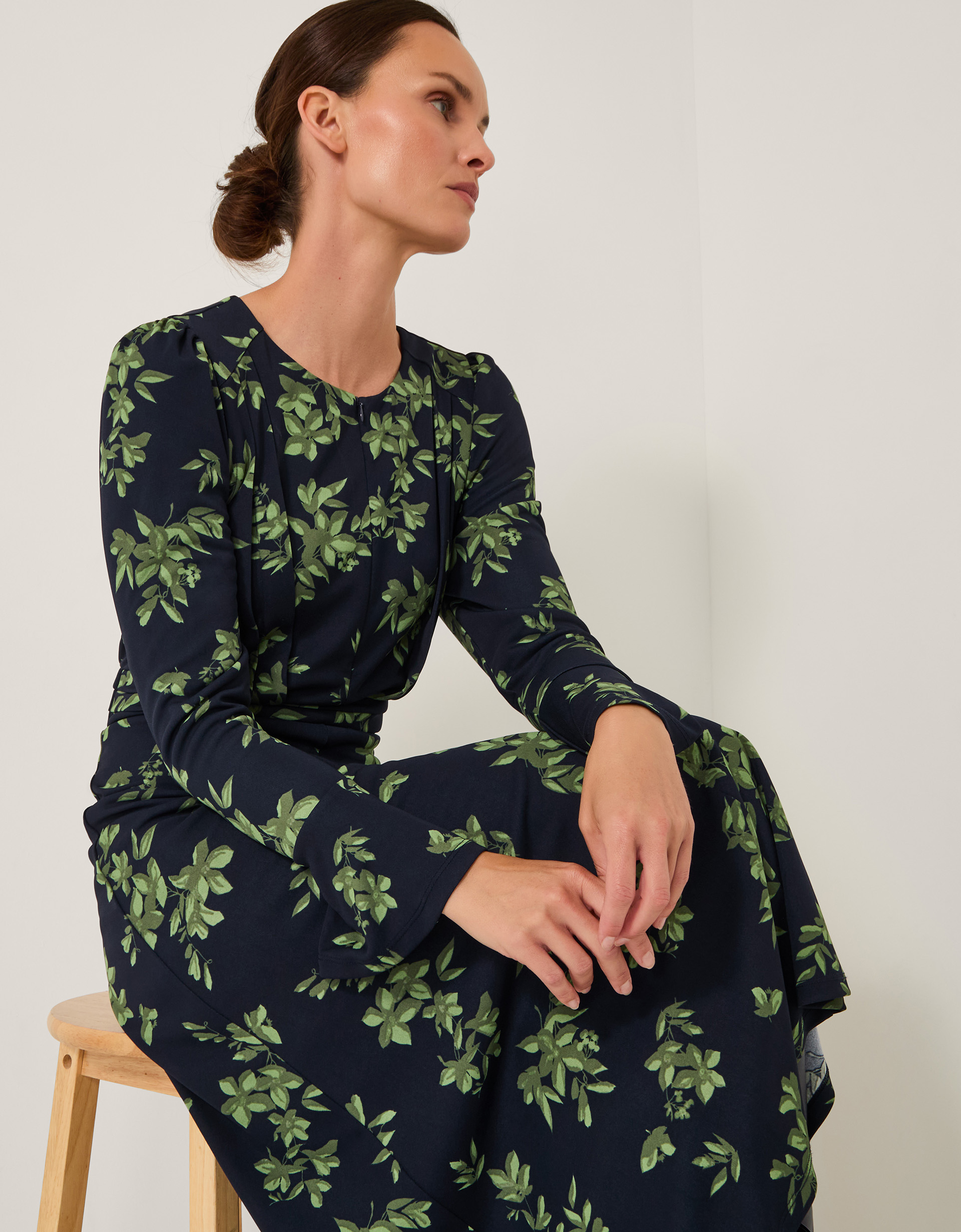 Monsoon Joules Long Sleeve Jersey Midi Dress, view 2