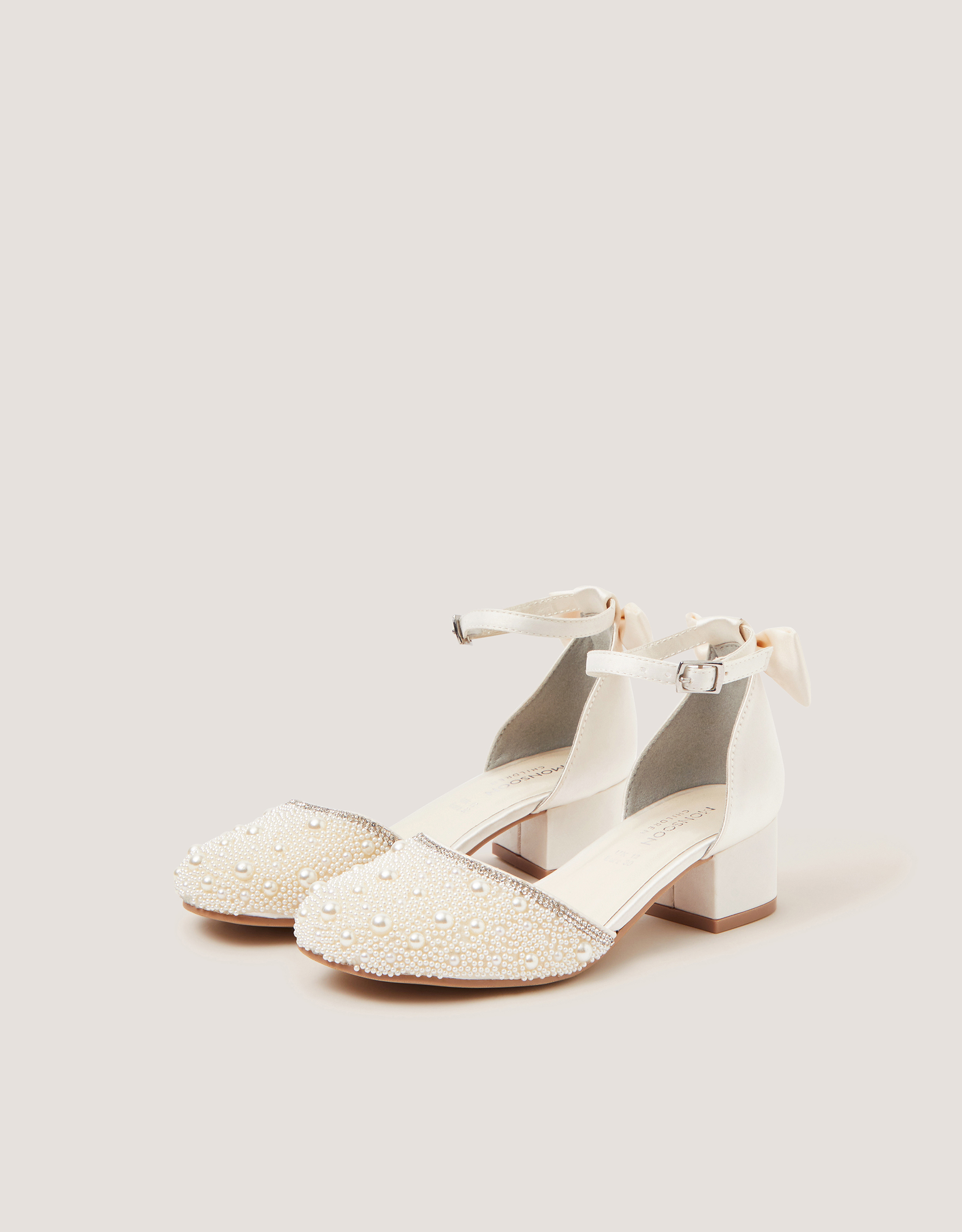 Monsoon Closed-Toe Pearl Embellished Heels