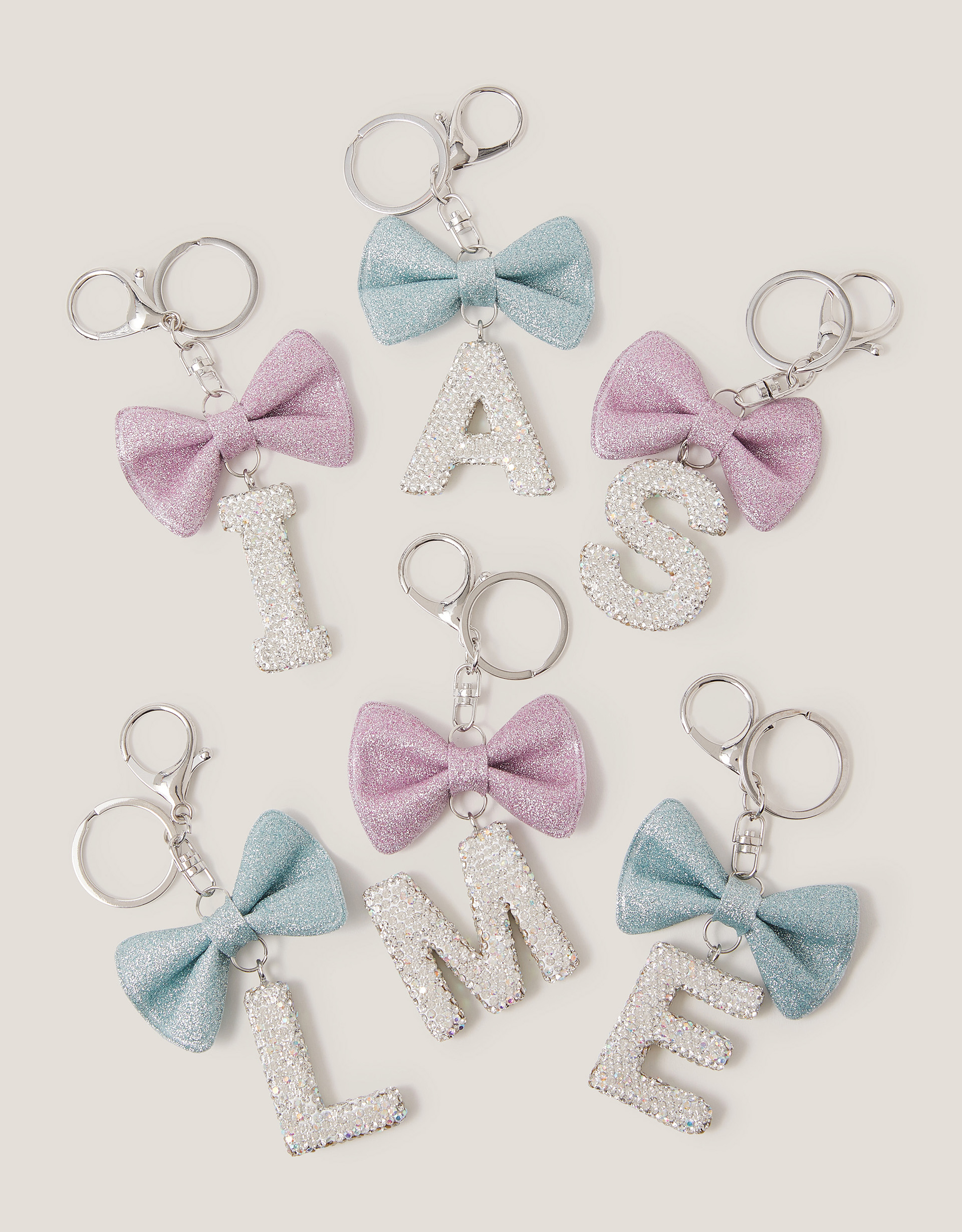 Monsoon Bow Initial Bag Charm Multi, view 3