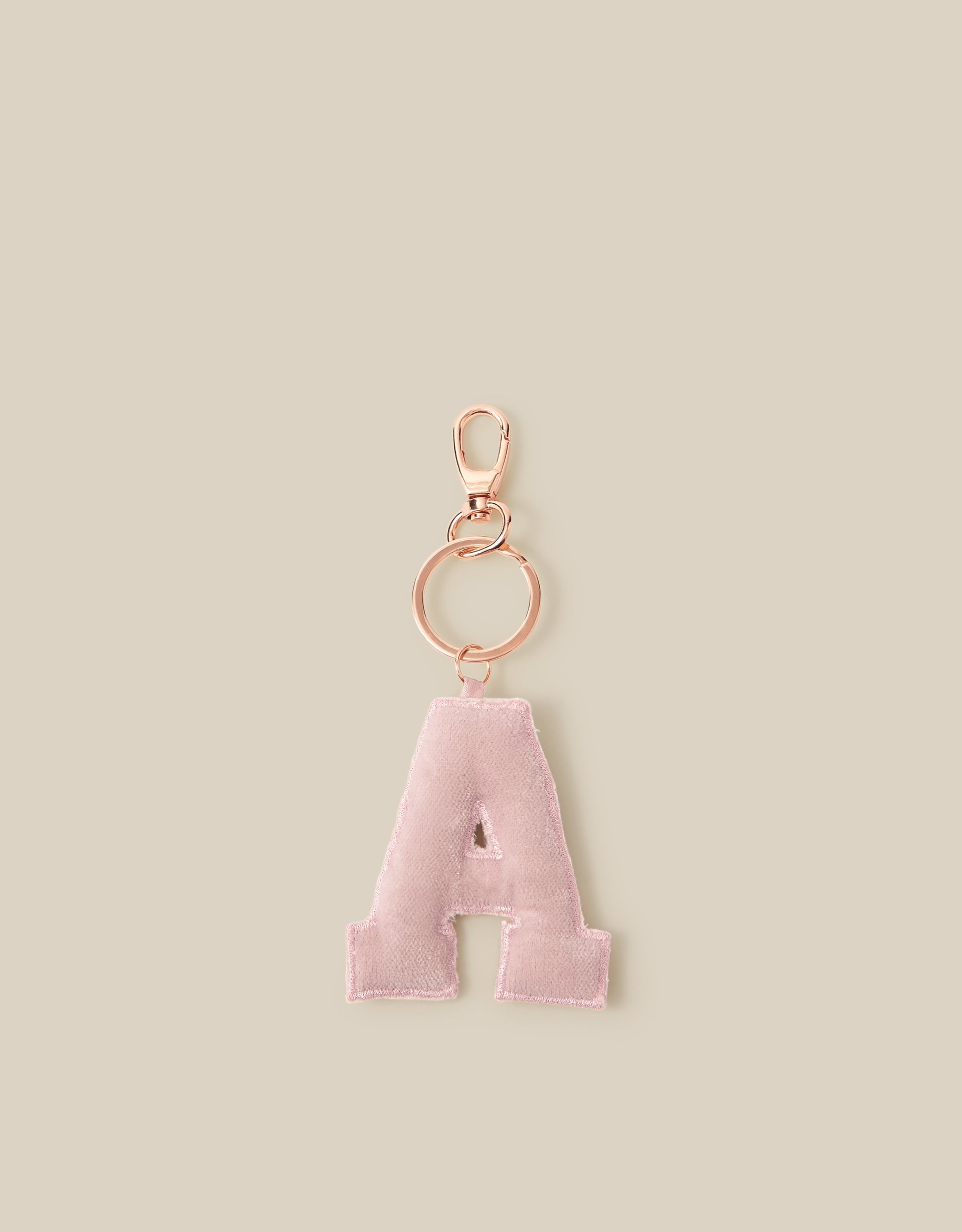 Monsoon Embellished Velvet Initial Bag Charm, view 2