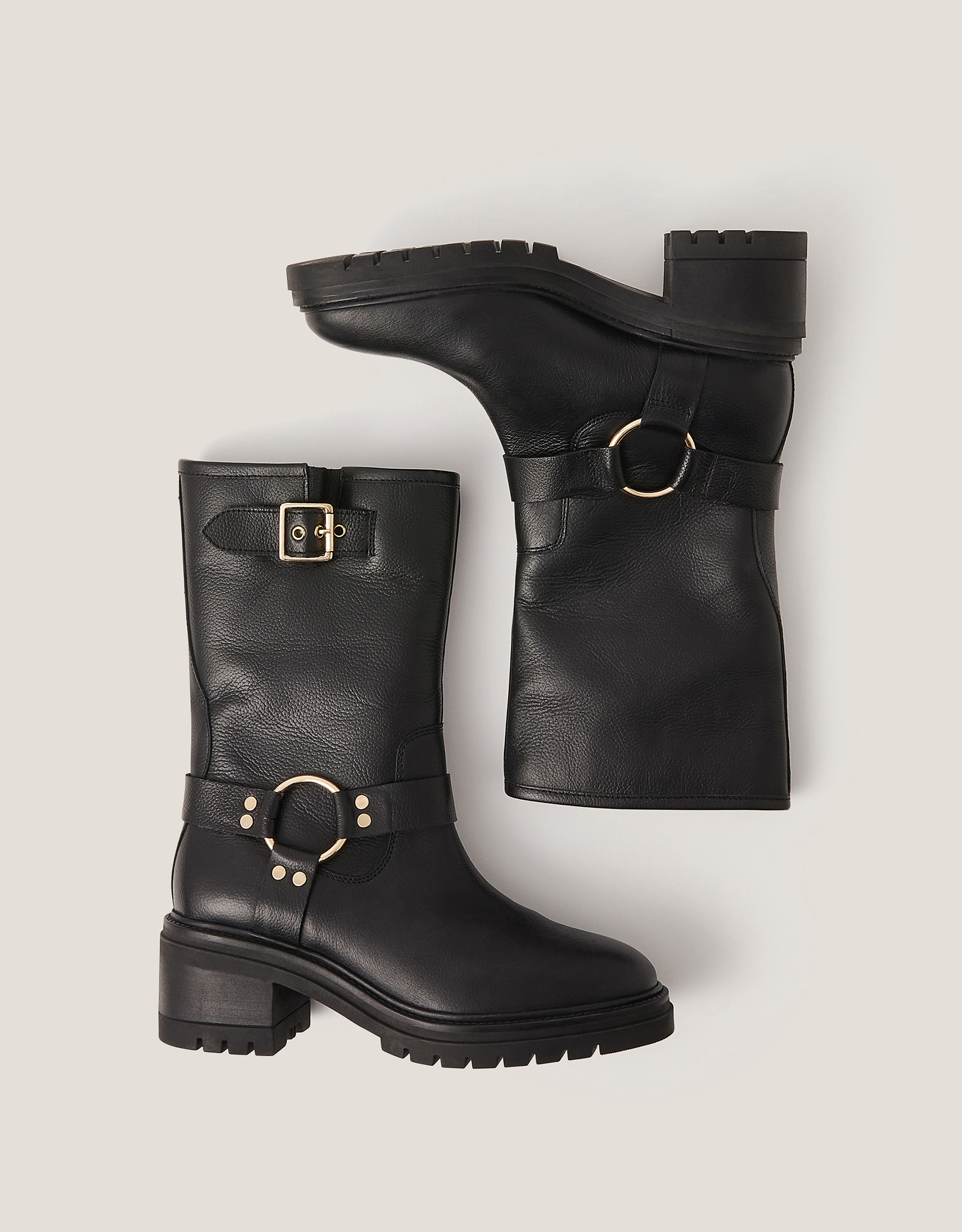 Monsoon Jade Leather Biker Boots