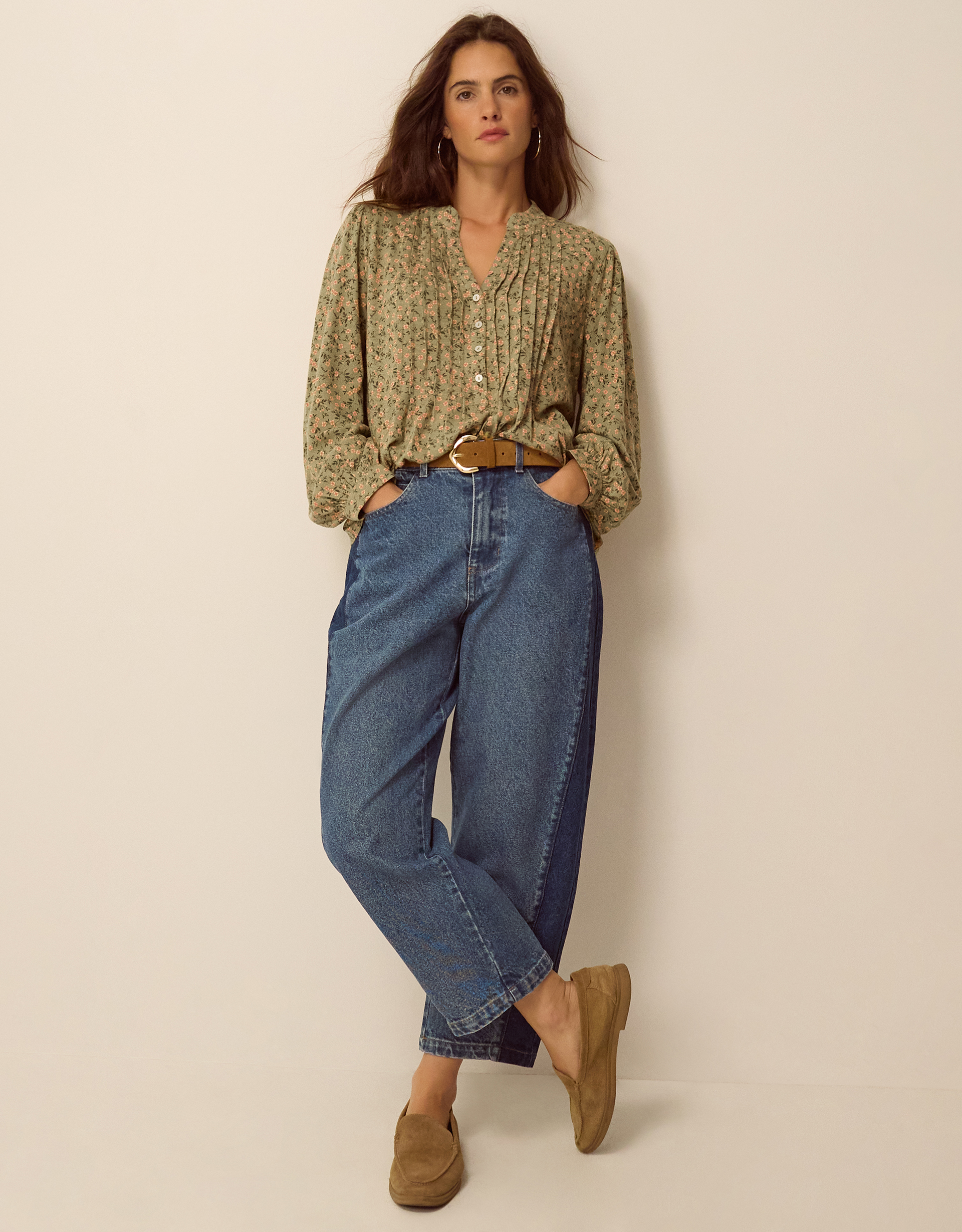Monsoon Deena Ditsy Floral Jersey Blouse, view 2