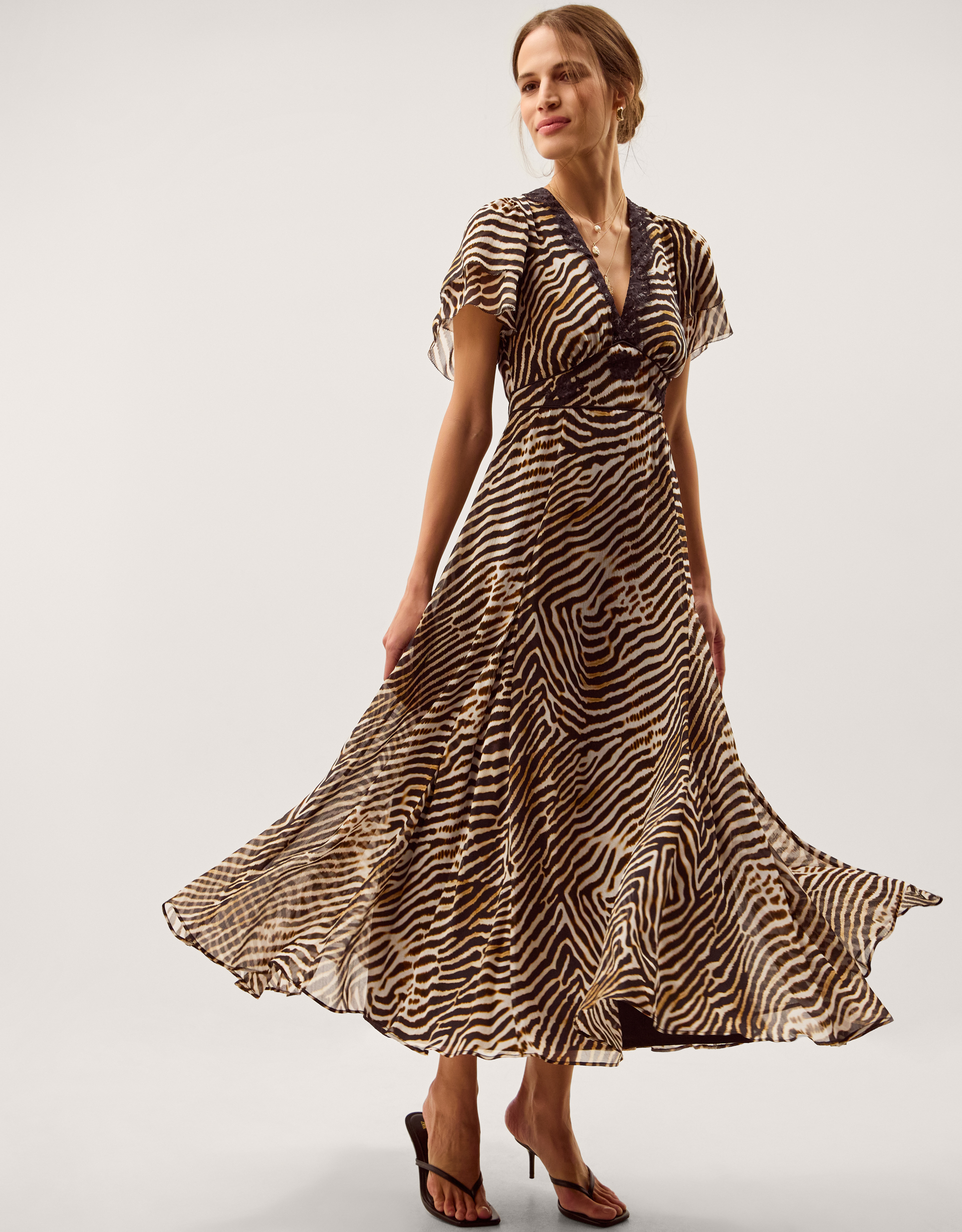 Monsoon Annie Animal Print Midi Dress
