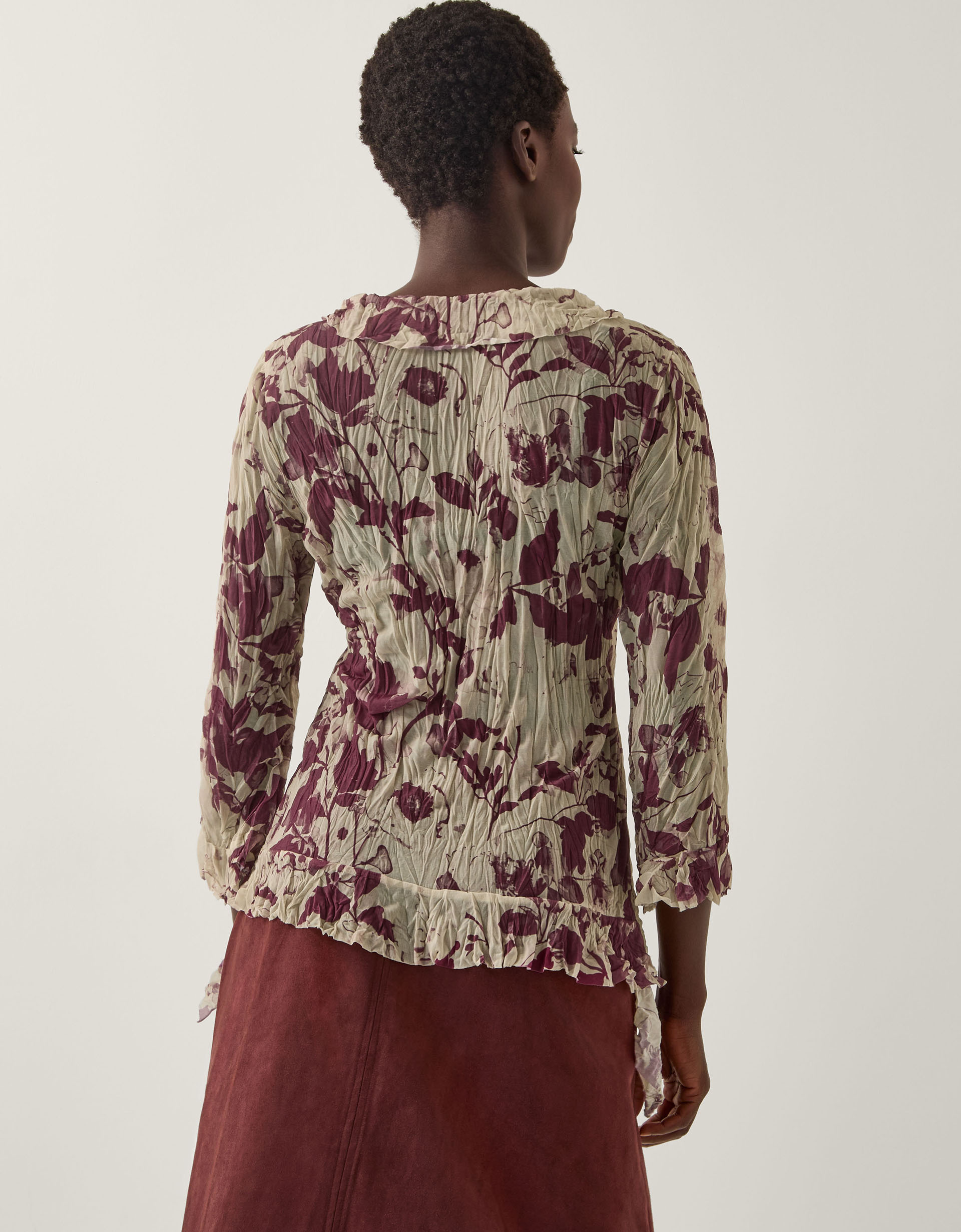 Monsoon Bora Floral Ruffle Top, view 4