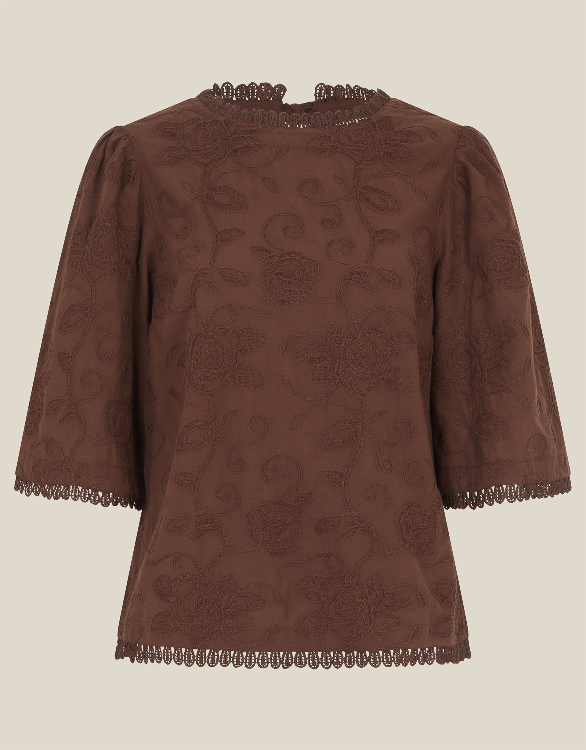 Monsoon Sabine Floral Embroidered Top, view 5