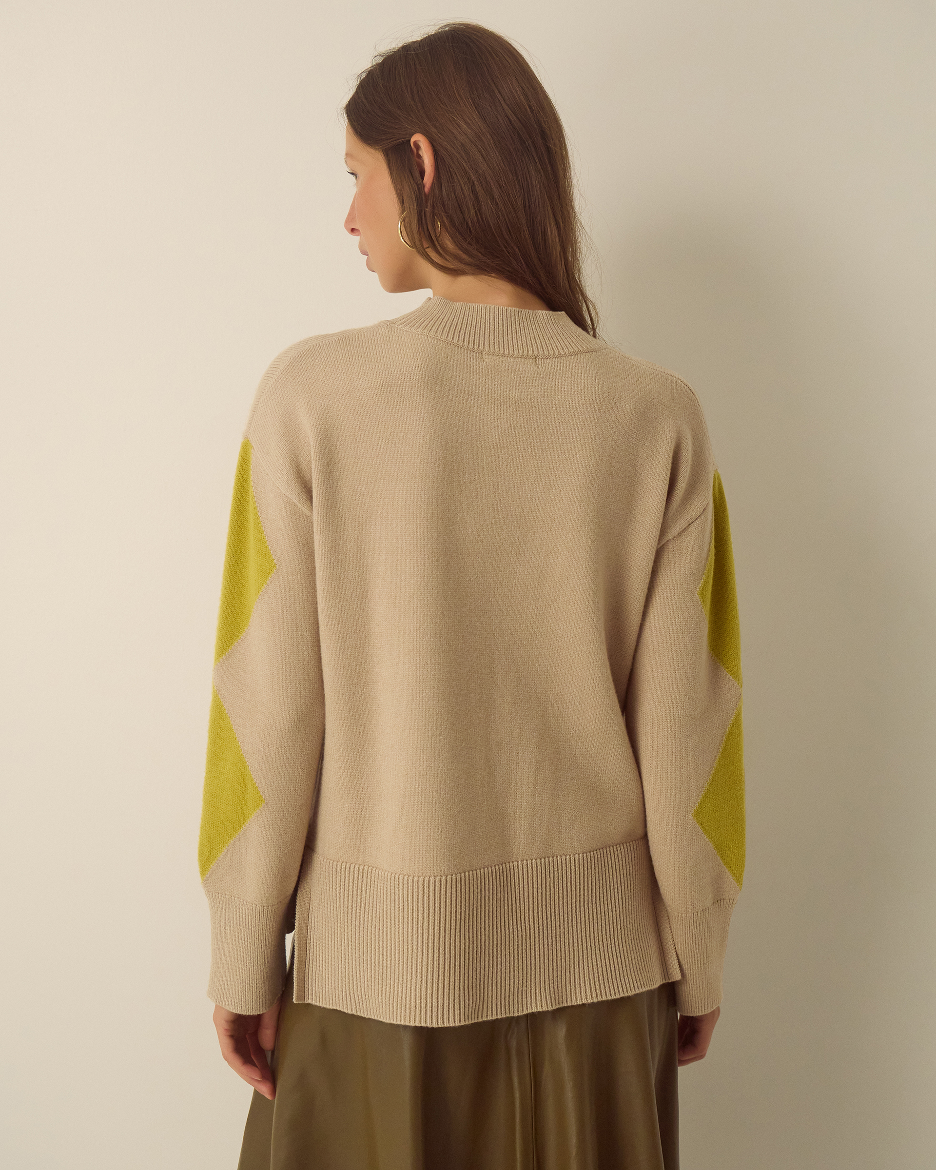 Monsoon Arlen Crew Neck Argyle Jumper, view 3